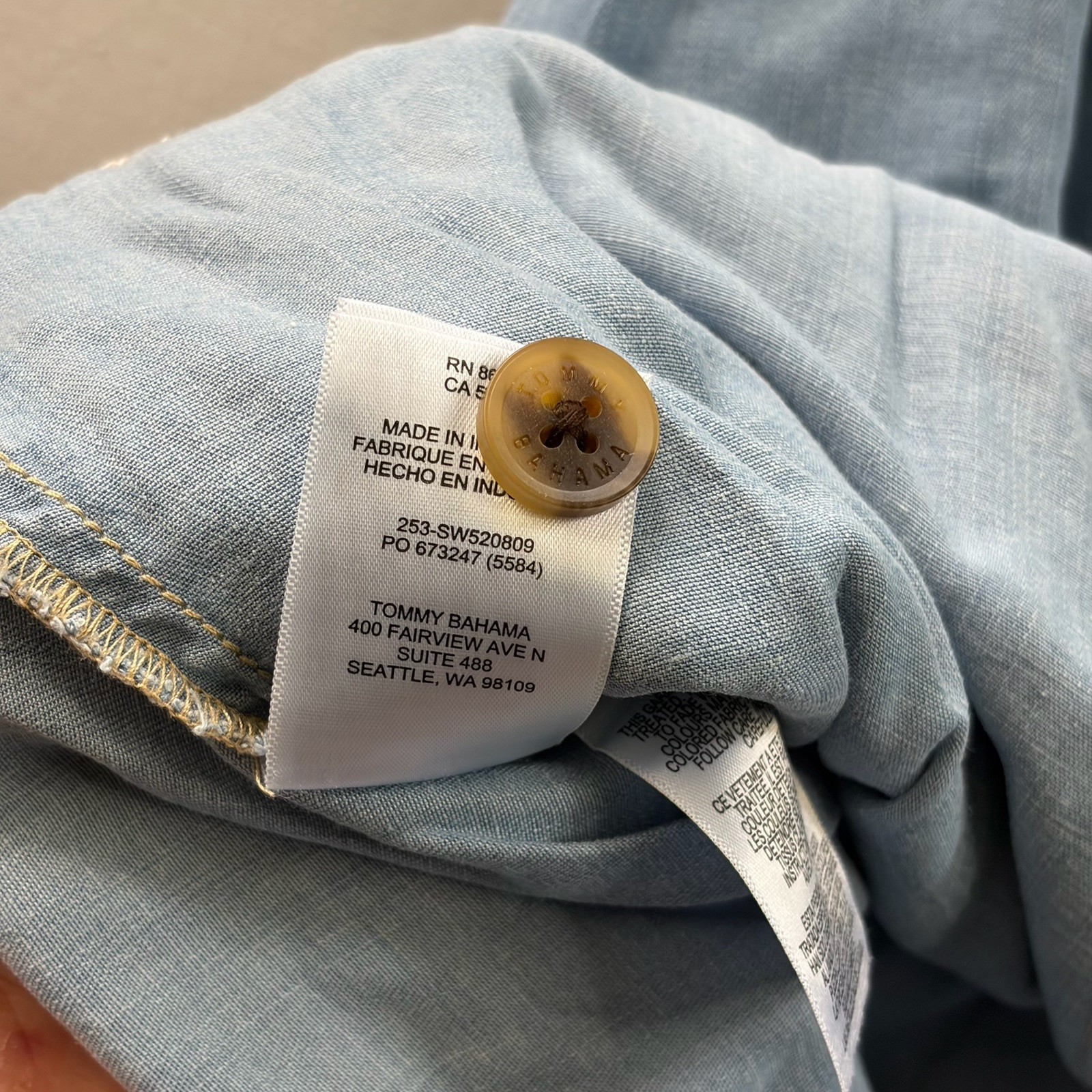 Tommy Bahama Chambray O’Lei Linen-Blend Utility Jacket Sz XL NWT