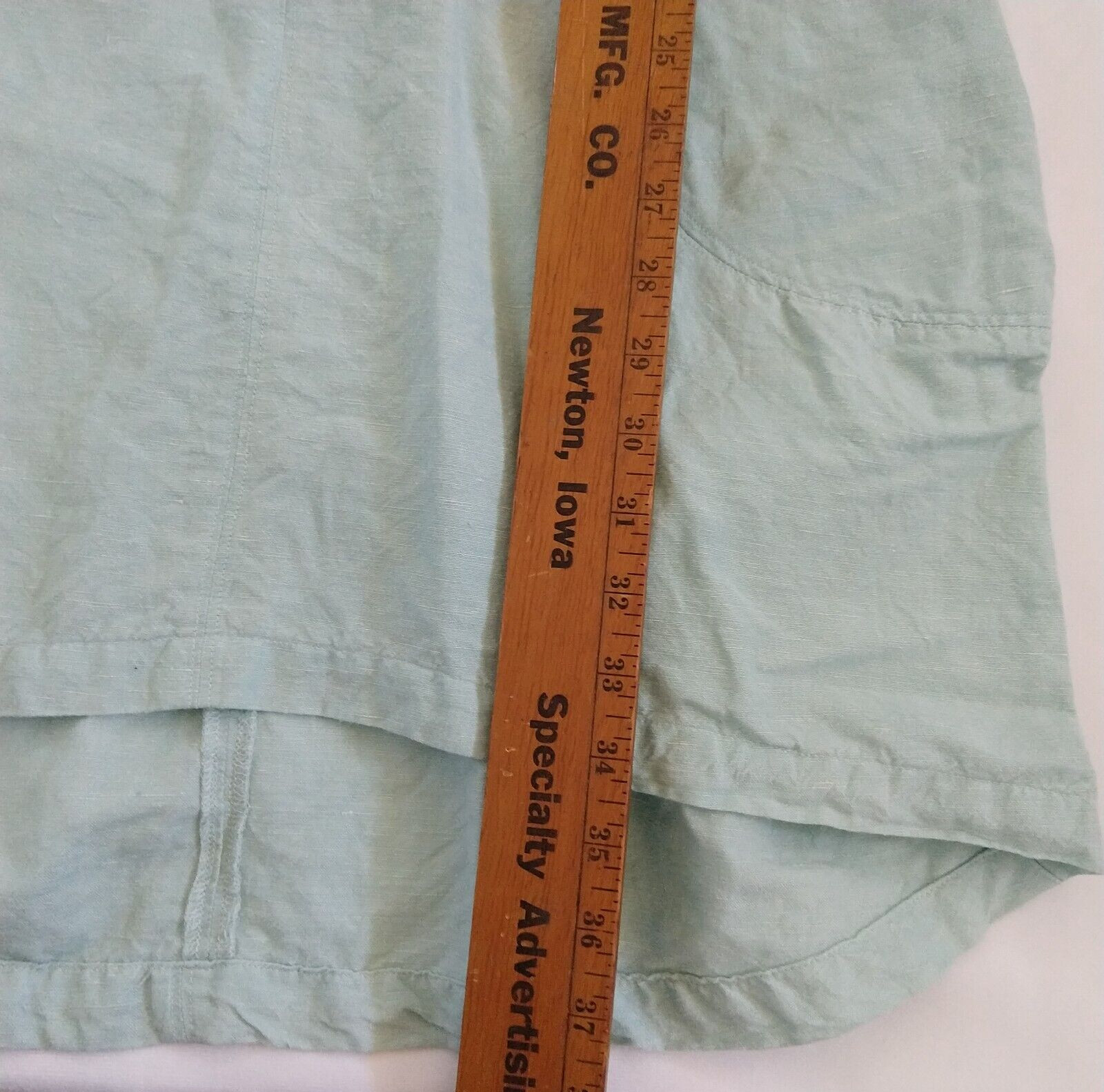 Freedom Trail by Kyodan Linen Blend Midi Dress Size M Mint Green Pockets