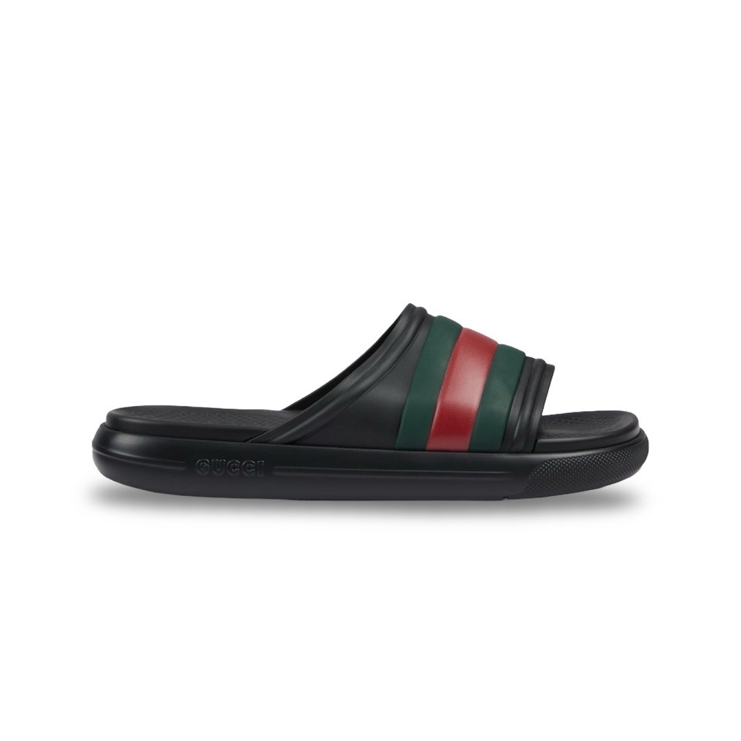 Gucci Web Rubber Pool Slide – Men’s 9.5