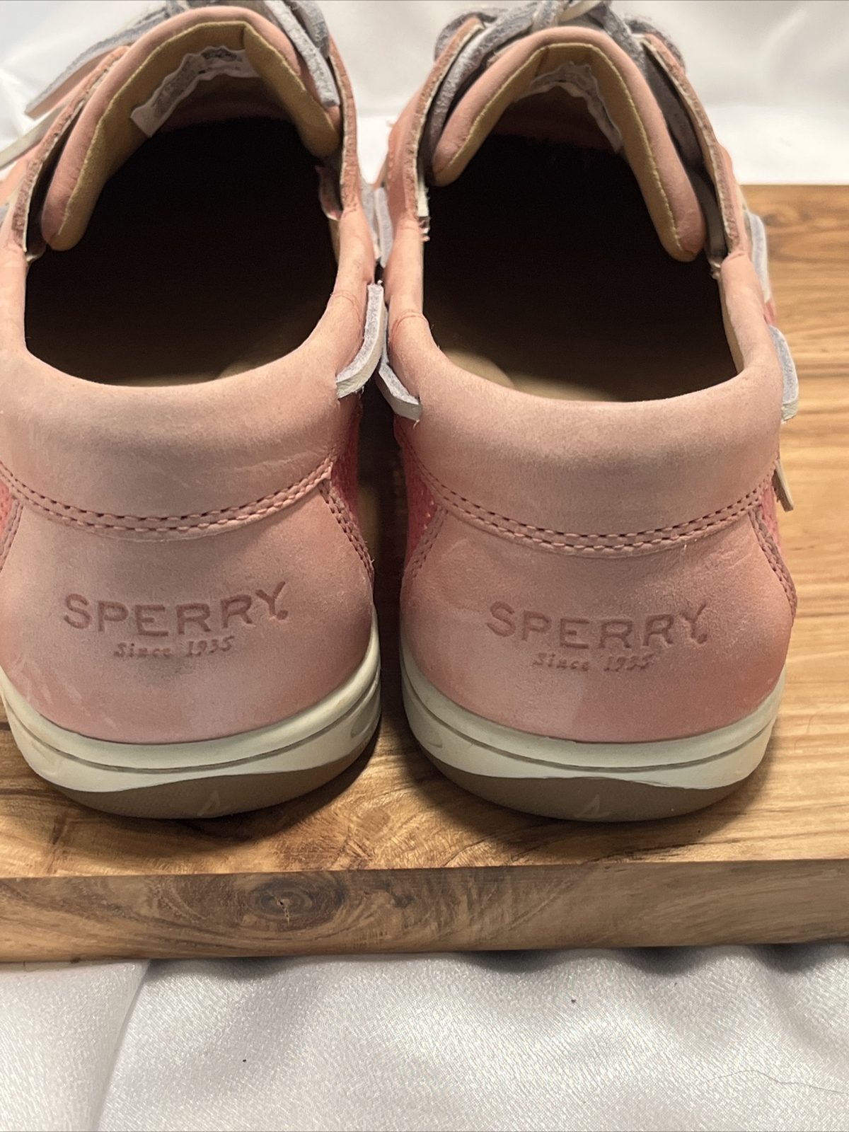 Sperry Koifish Pink Leather and Mesh Boat Shoes Loafers Women’s Sz 12 – New