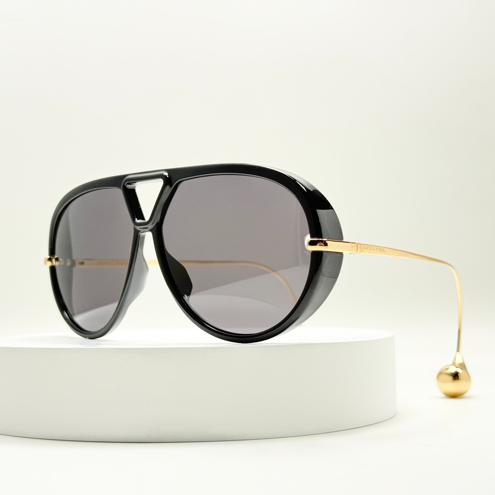Bottega Veneta BV1273S Sunglasses Oversized Black Frame Black Lens Unisex