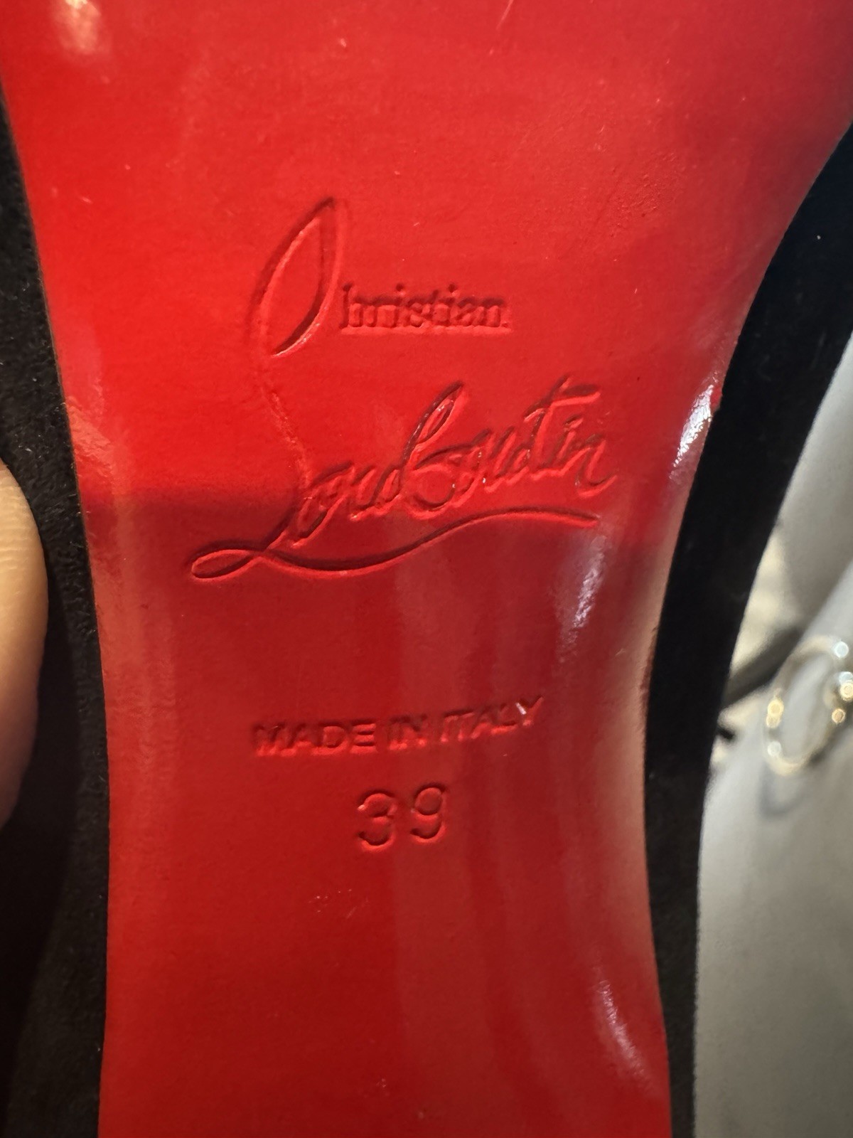 Christian Louboutin Black Suede Pointed Toe Stiletto Pumps US 9 Red Sole