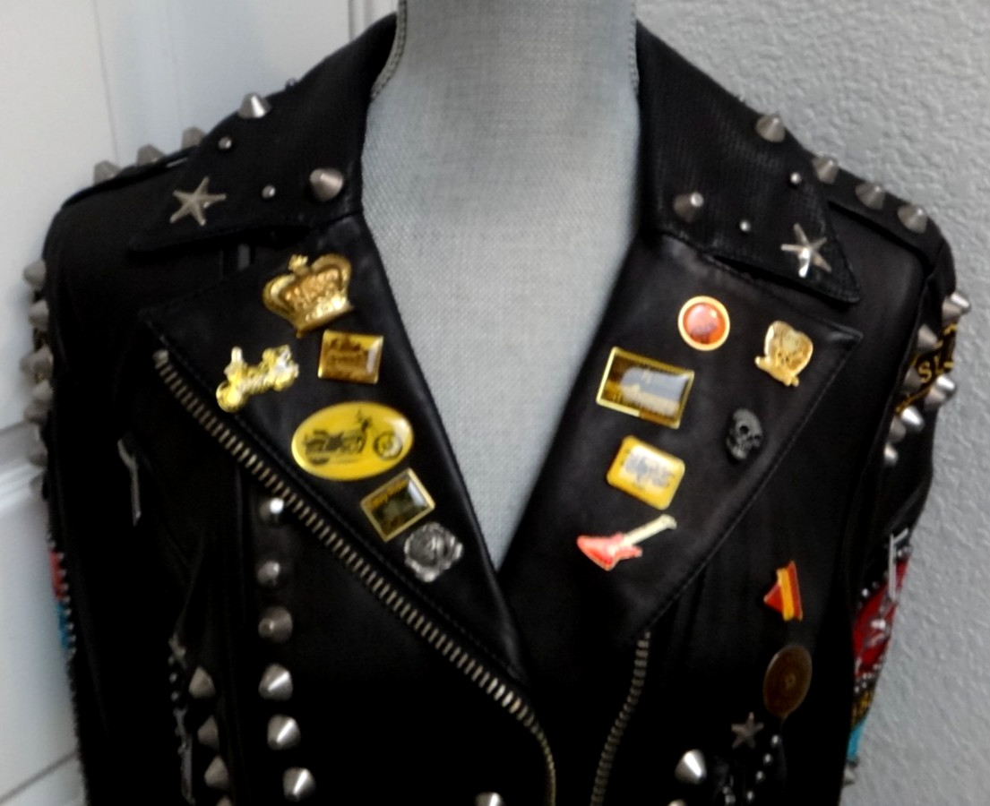 Double D Ranch Angels on Horseback Biker Jacket Embellished Black Leather Size M