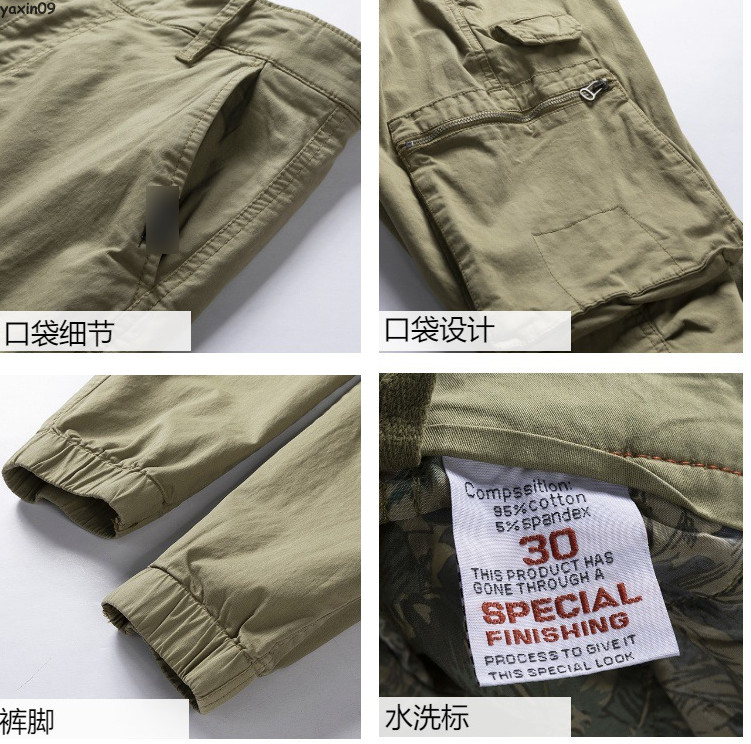 Mens Cargo Jogger Pants Slim Fit Pockets Cotton Pants Long tapered Trousers Gift