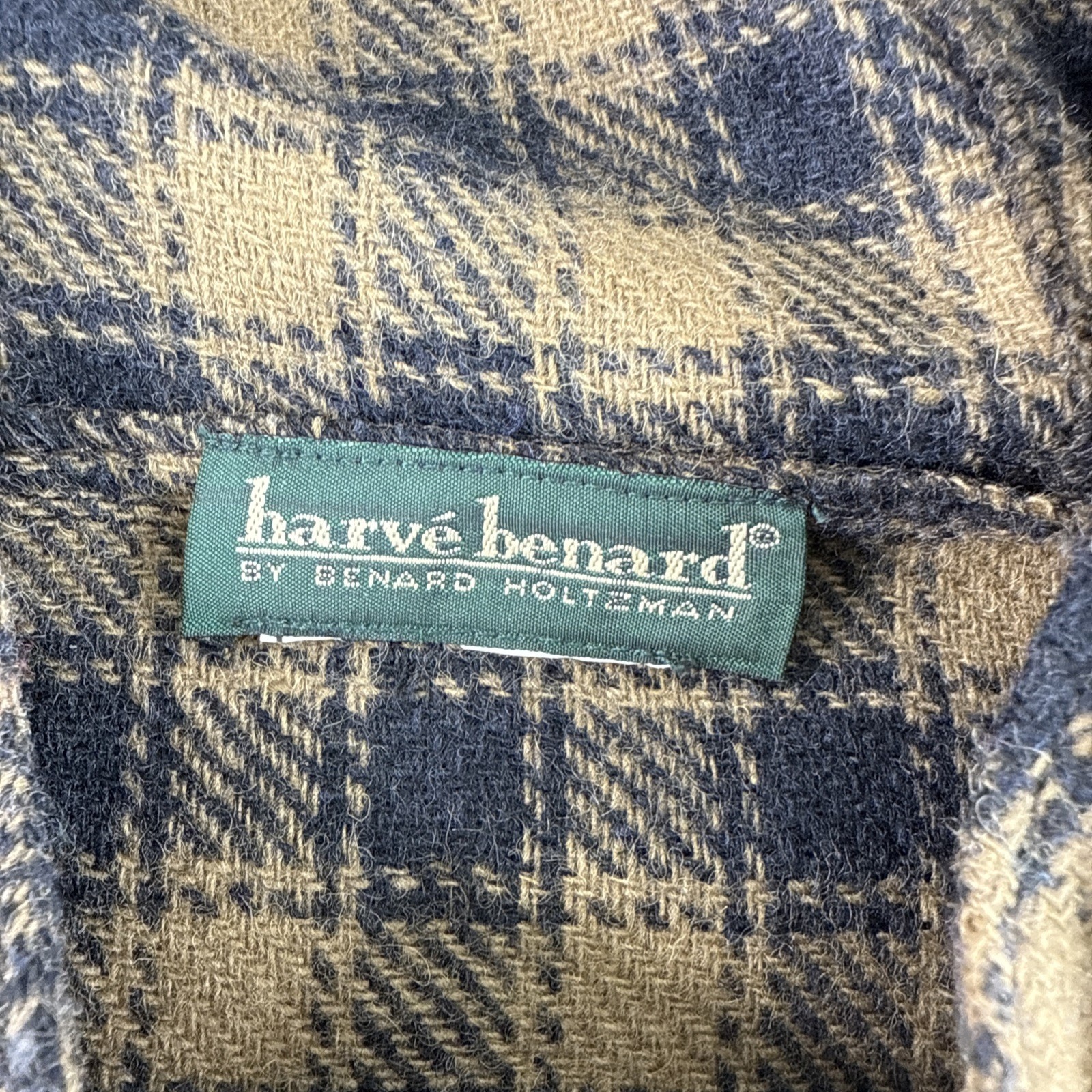 Harvé Benard Wool Cape Coat Womens Small Brown Plaid Hooded Vintage Style Jacket