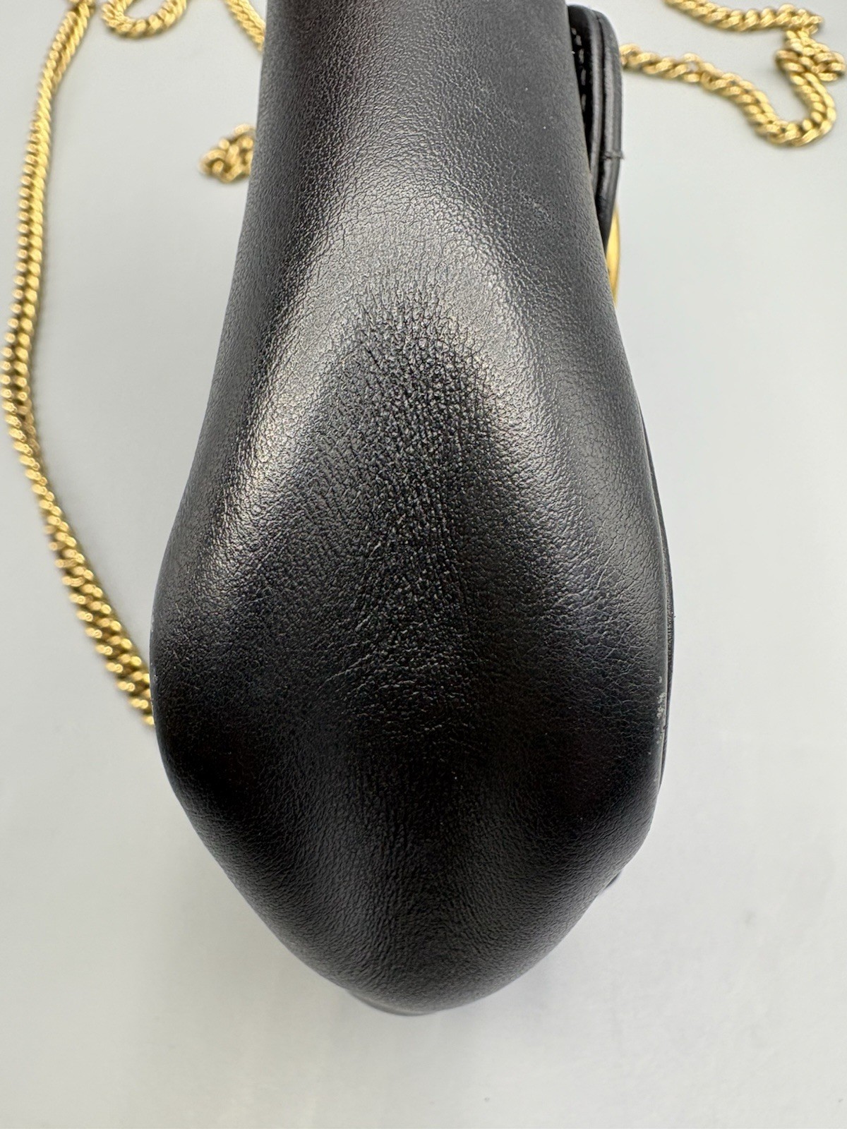 GUCCI GG Marmont Super Mini Chain Shoulder Bag Black Quilted Leather Purse