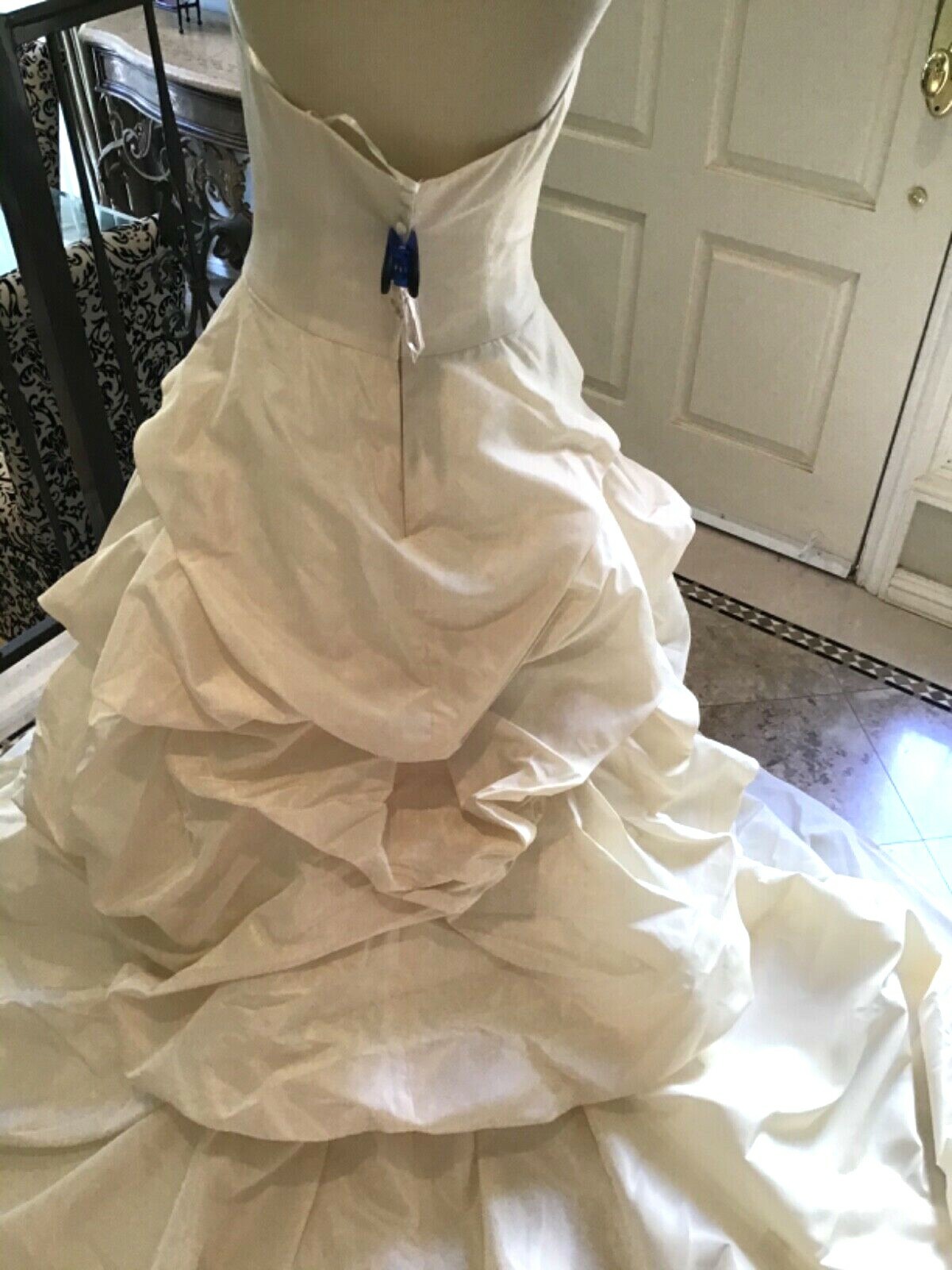 Classics by EDEN BRIDAL Gown Wedding Dress Lt. gold taffeta 10 New