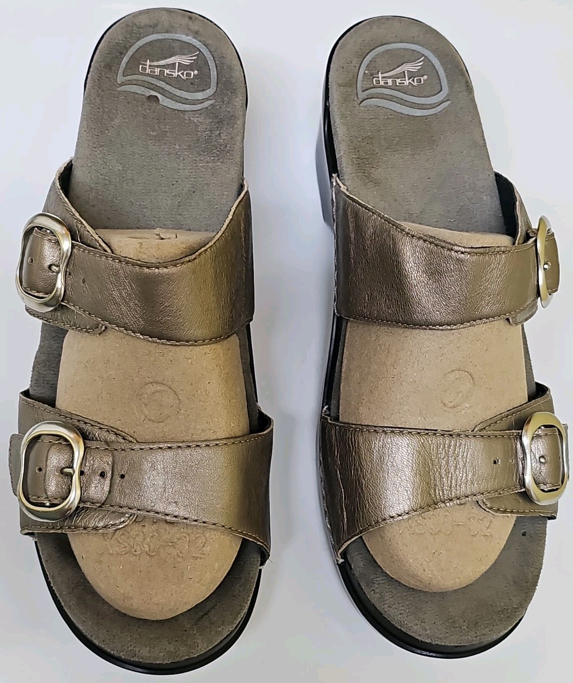 Dansko Sophie Platform Sandals Silver Metallic & Black Women’s 41 US 10.5 Staps