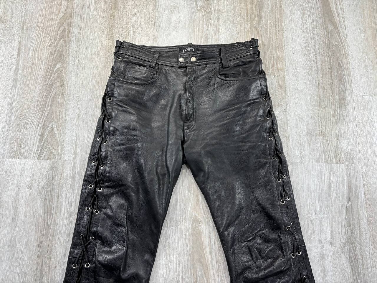 Mens western leather pants cowboys TSCHUL Size 31 Color Black