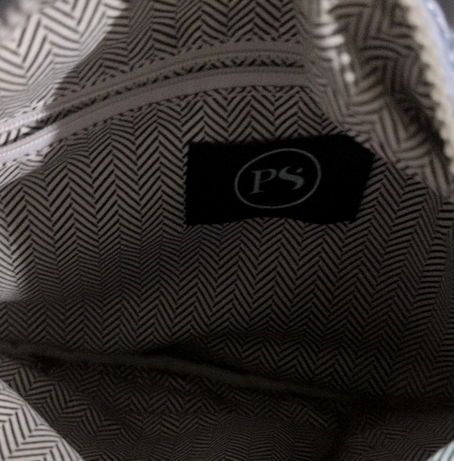 PS Gray Crescent Shoulder Bag with Adjustable Strap and Zipper Accent