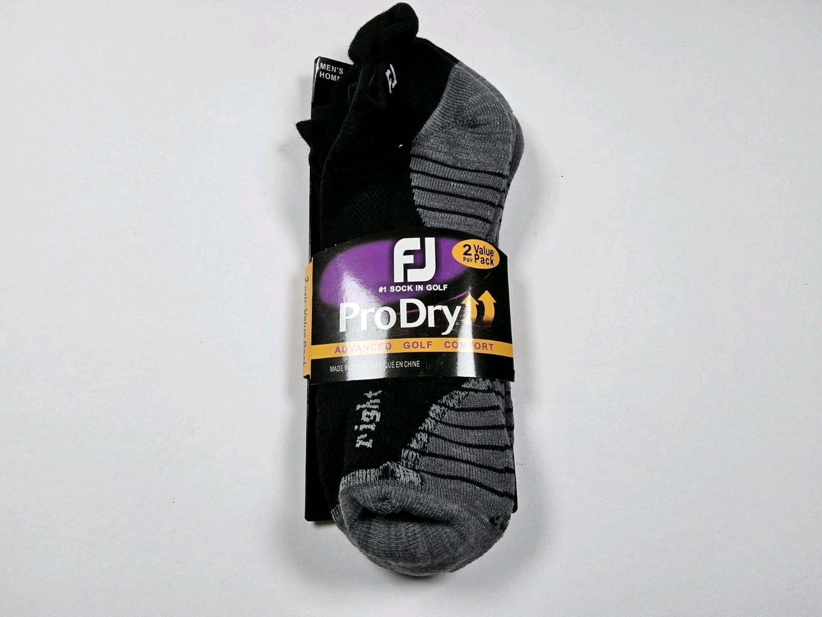 FootJoy Men’s ProDry Advanced Golf Comfort Socks Cushioned 2 Pairs Ankle Sz 7-12