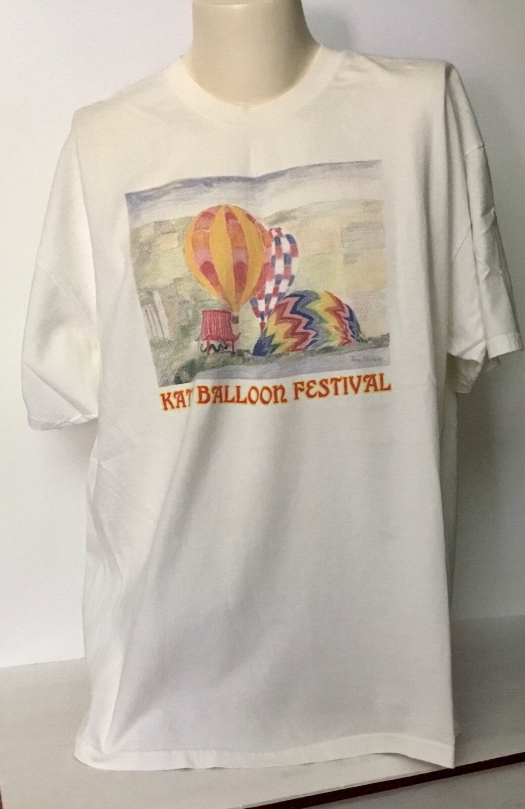 Katy Texas Hot Air Balloon Festival Tee Vintage Size XXL 100% Cotton Vintage