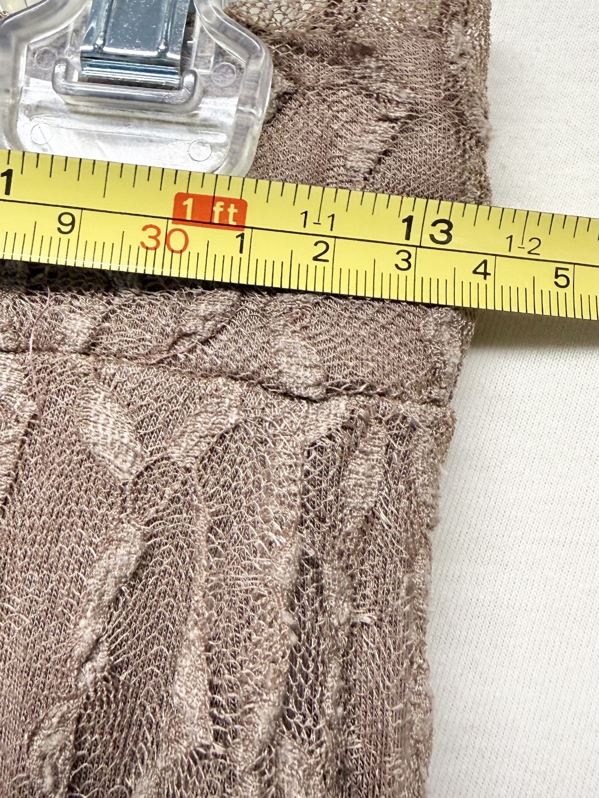 Free People Georgina Mesh Lace Flare Pants Ruched Knee Brown Women’s Size Small