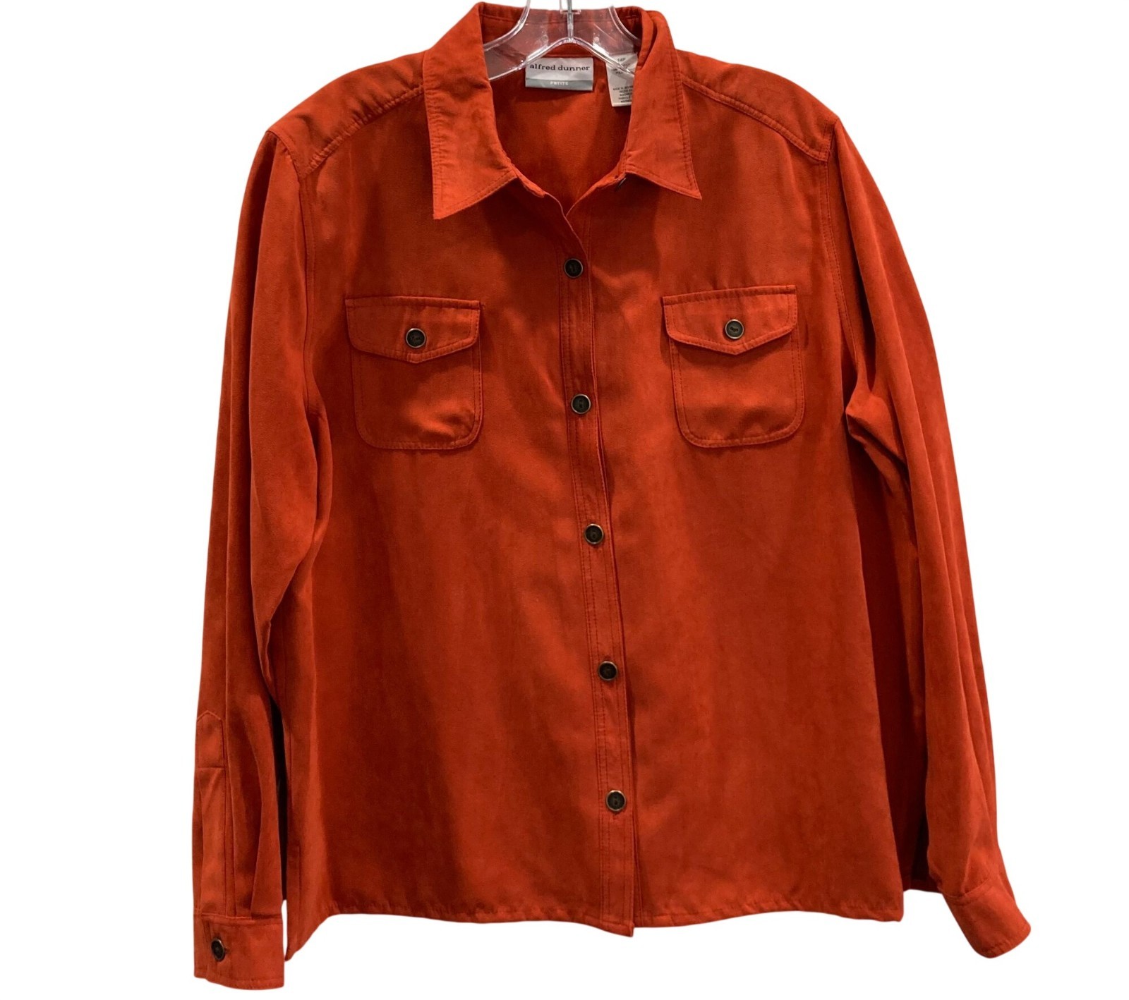 Alfred Dunner Faux Suede Jacket 14P Orange Vibrant Colorful Festival Casual