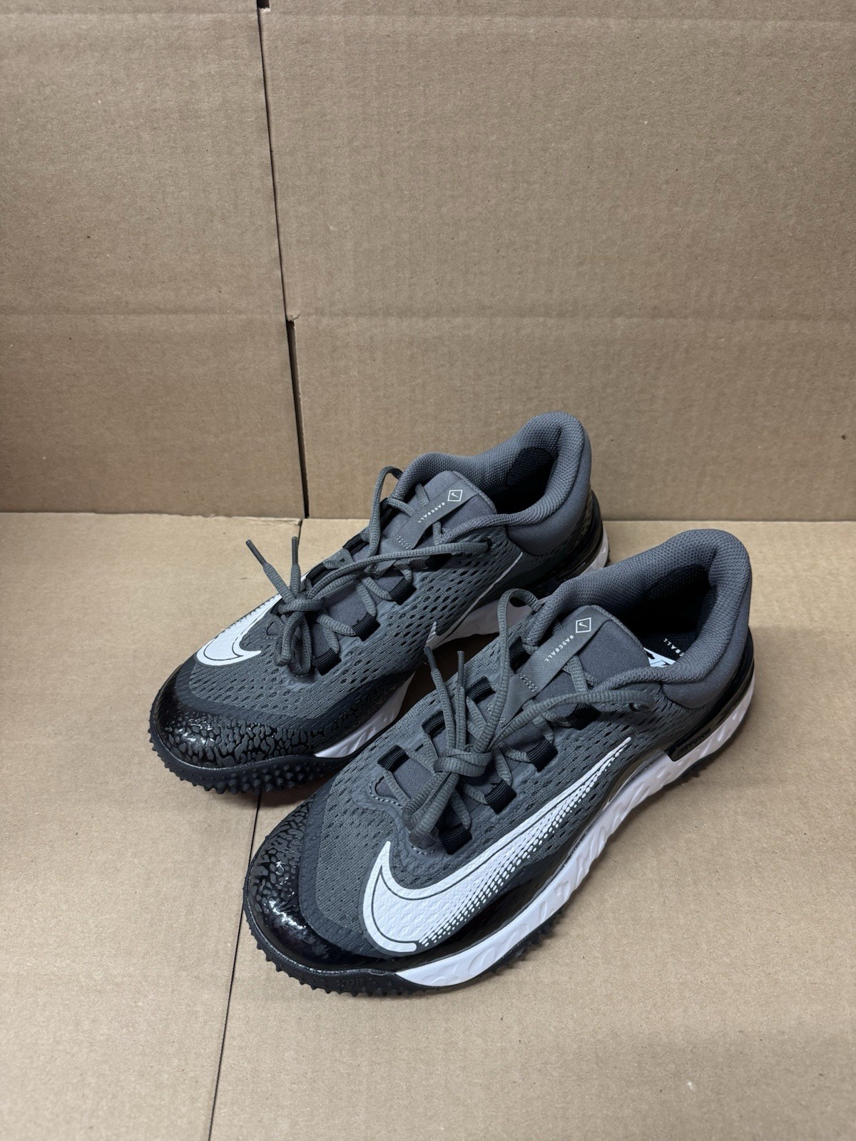 Nike Alpha Huarache Elite 4 Turf Baseball Mens SZ 14 Black Grey White DJ6523-01