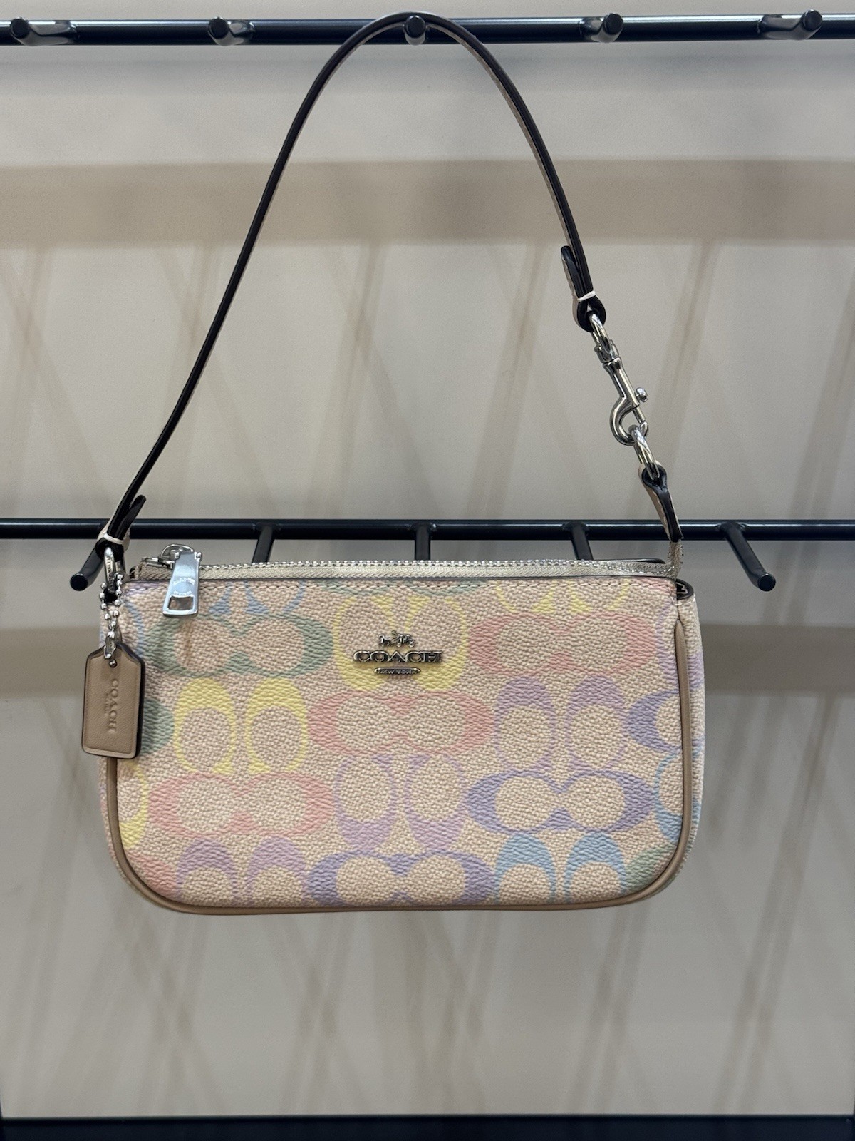 NWT Coach Nolita 19 In Rainbow Signature Canvas cdc38 Silver Sand