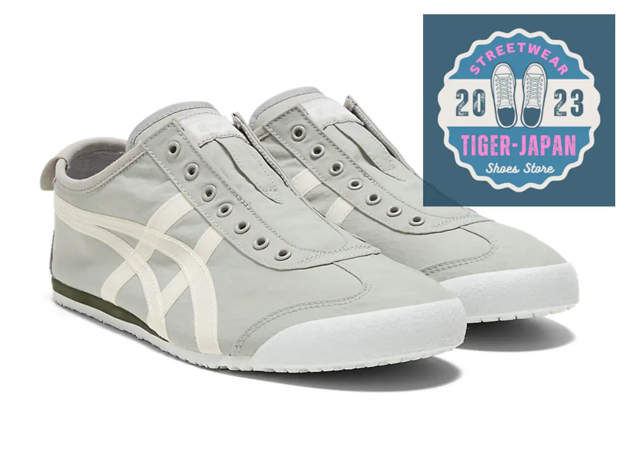 Onitsuka Tiger MEXICO 66 SLIP-ON 1183B603 020 OYSTER GREY WHITE Unisex Shoes