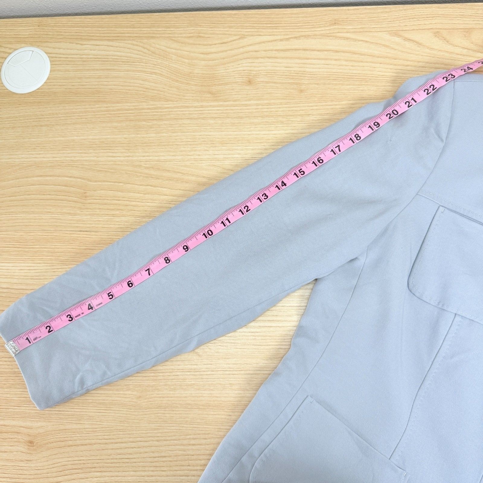 Talbots Wool Safari Utility Jacket Blazer Size 14 Light Blue Japan Vtg Career