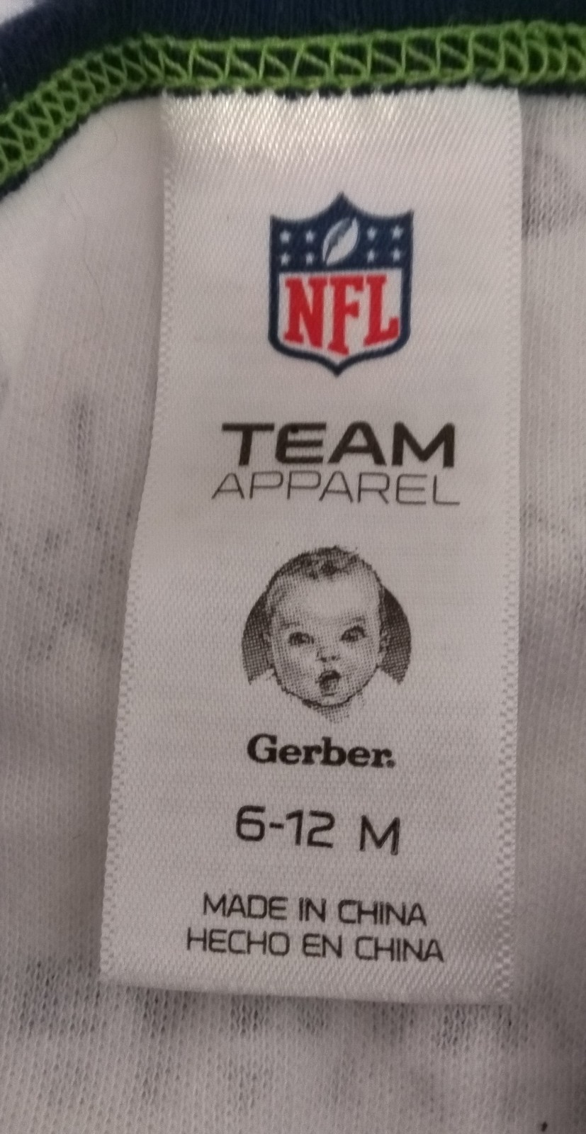 Qty 3 SEATTLE SEAHAWKS NFL One Piece Bodysuit Romper Size 6-9 Months 100% Cotton