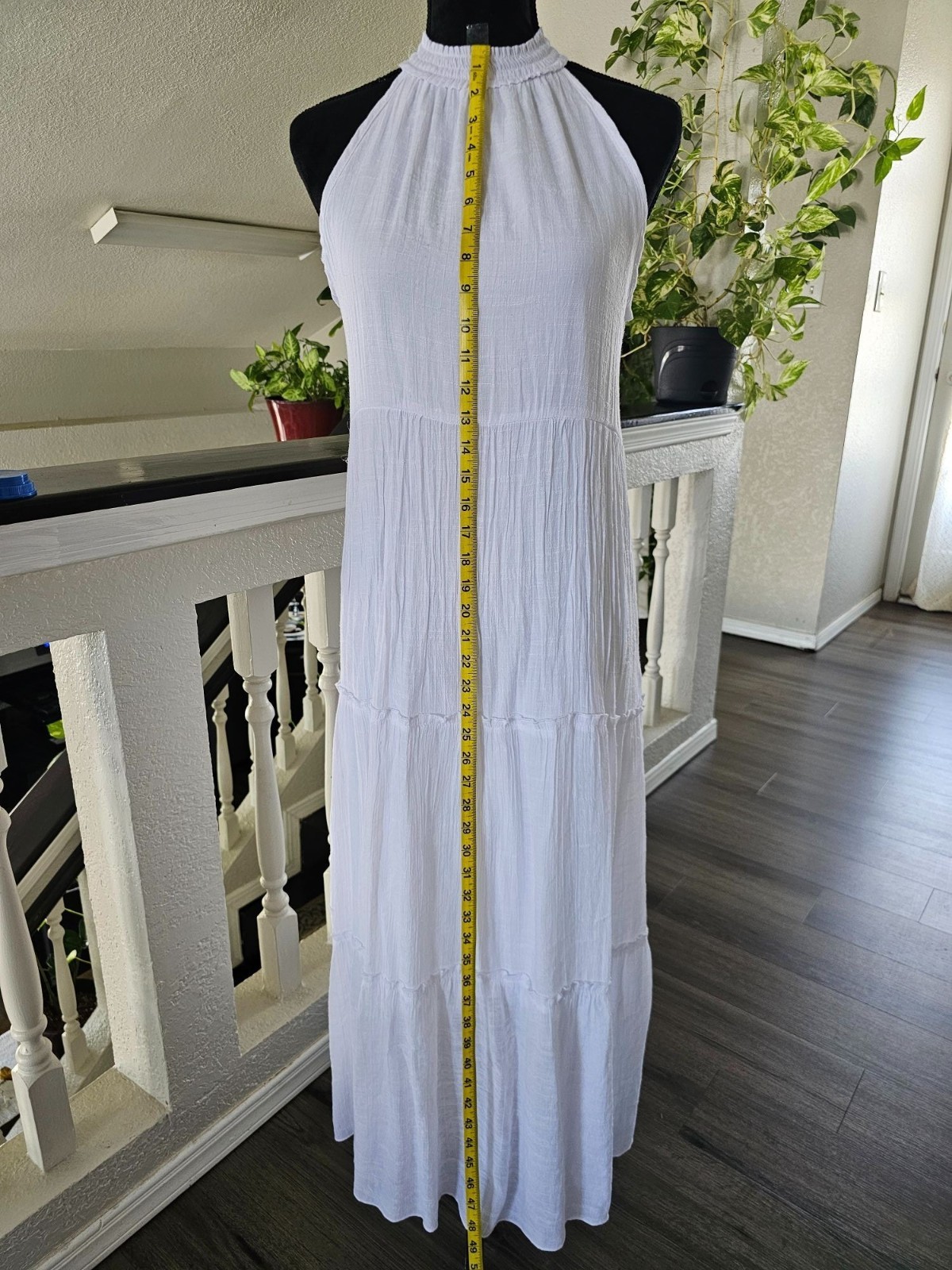 MILLE GABRIELLE White Halter Maxi Dress Small
