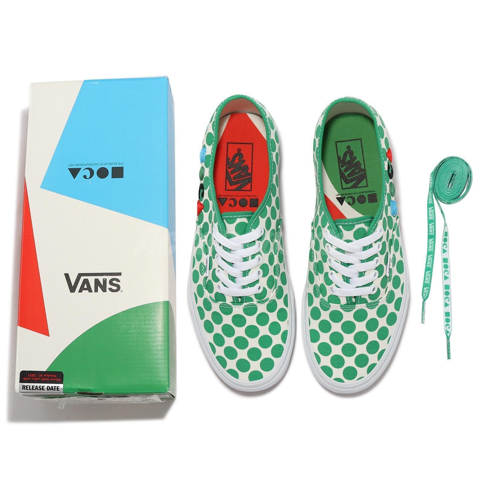 VANS MOCA x Authentic Logo Green White Men Sz 7 Women Sz 8.5 VN0A5KRD8CY – NEW