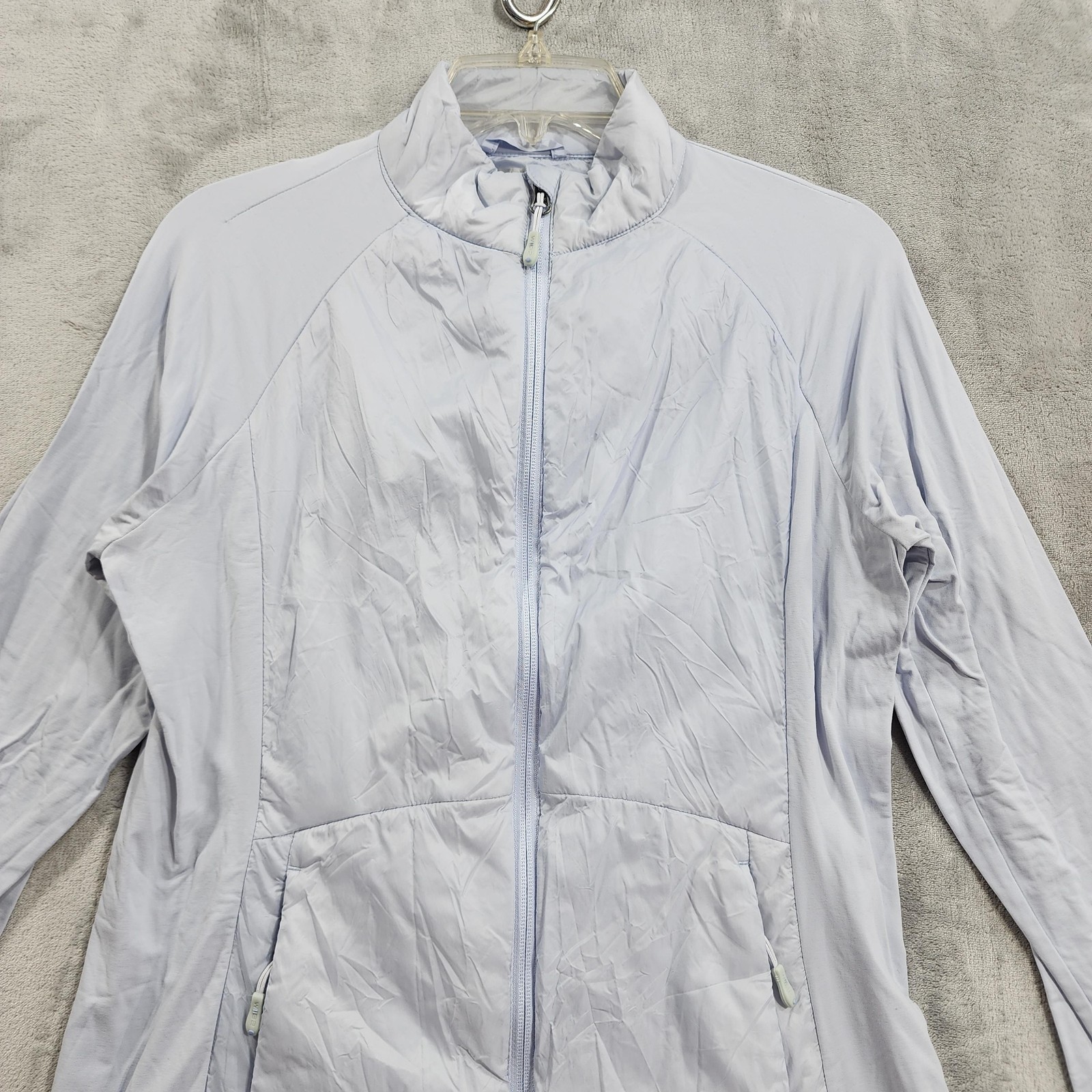 32 DEGREES Cool Jacket Womens M Blue Lightweight Mixed Media Full Zip Pockets
