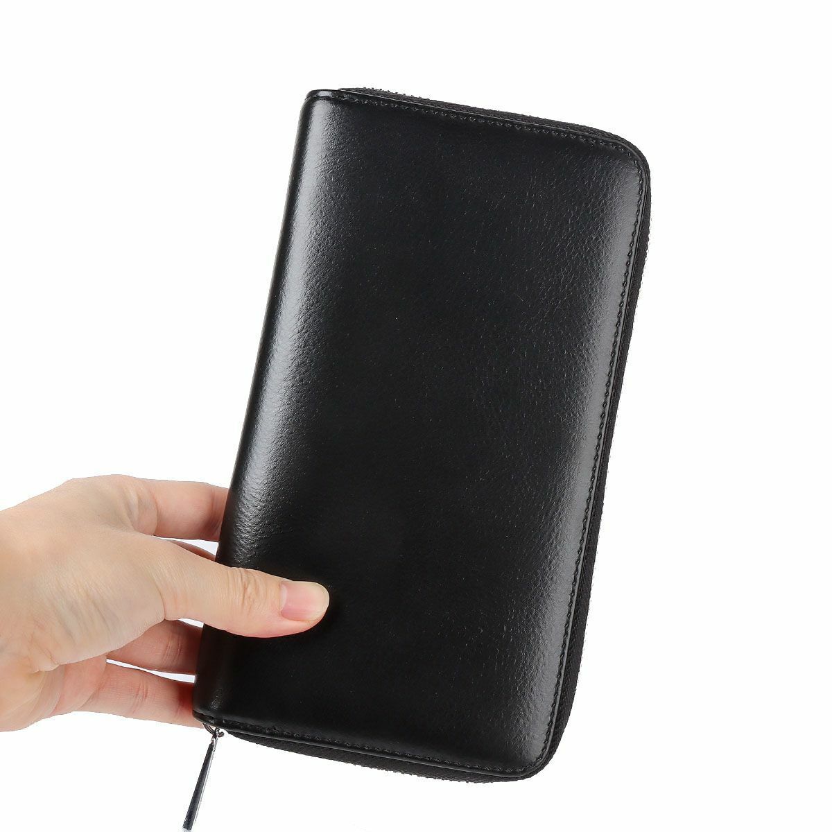 Large Capacity Credit Card Holder 36 Slots Zipper Leather Wallet RFID Blocking