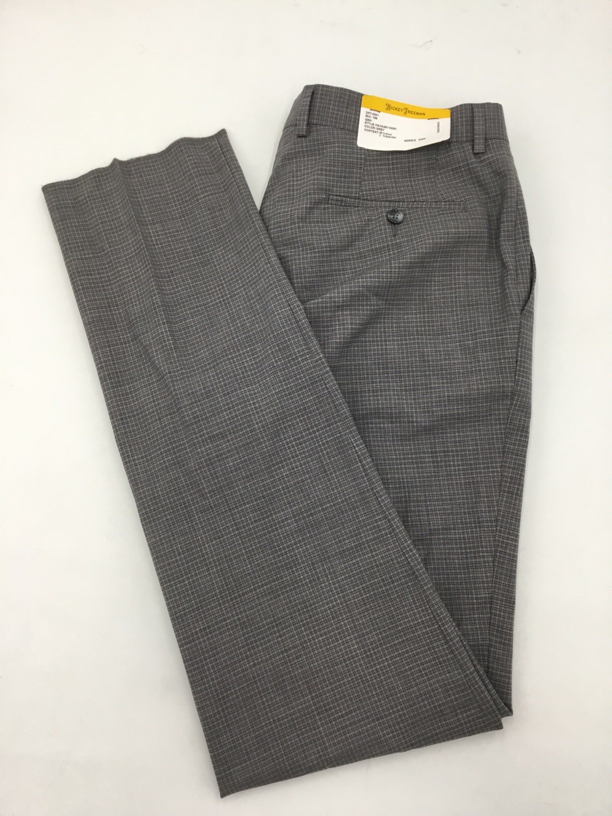 Hickey Freeman Classic Fit Jacket 38R Pant 32W Wool Suit- Grey