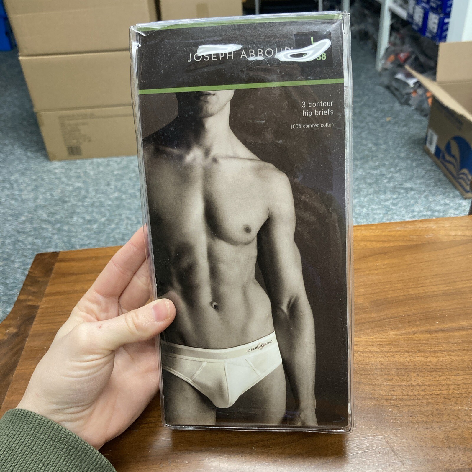 JOSEPH ABBOUD 3 Contour Hip Briefs | Gray | Size Large 100% Combed Cotton