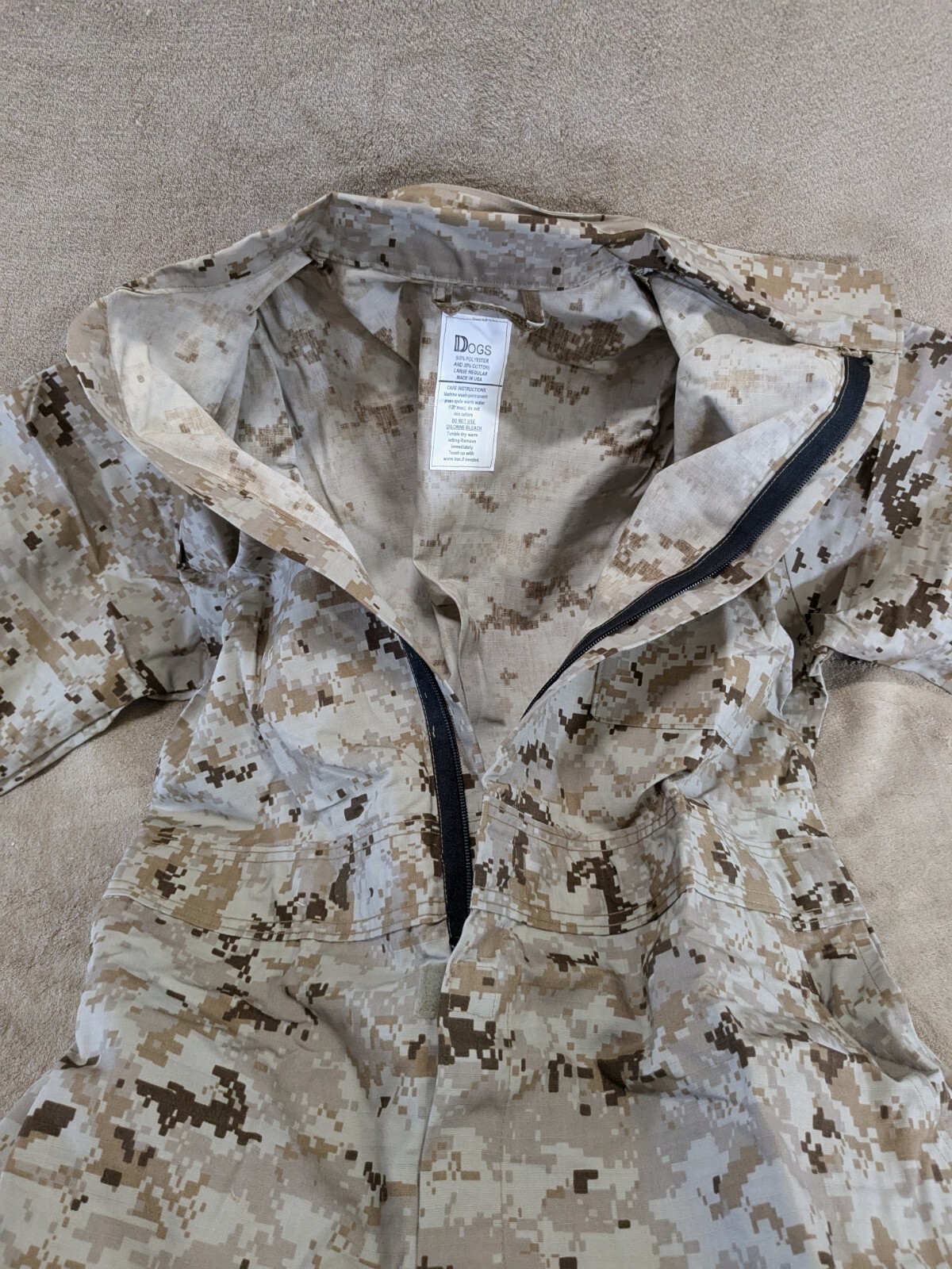 DOGS USMC Desert Camo Coveralls Large Regular Marine Military