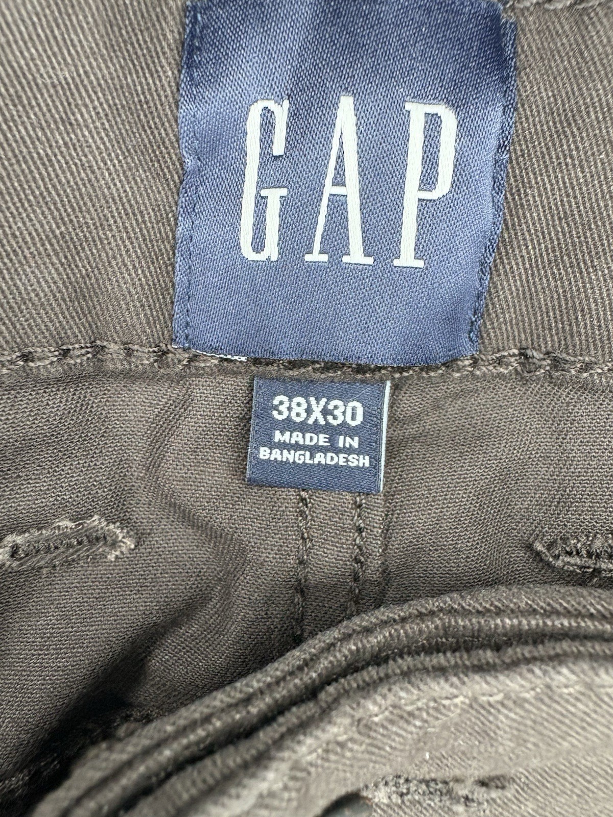 GAP Mens Slim Fit 5 Pocket Pants 38×30 Brown Stretch Twill Chino Casual Trouser