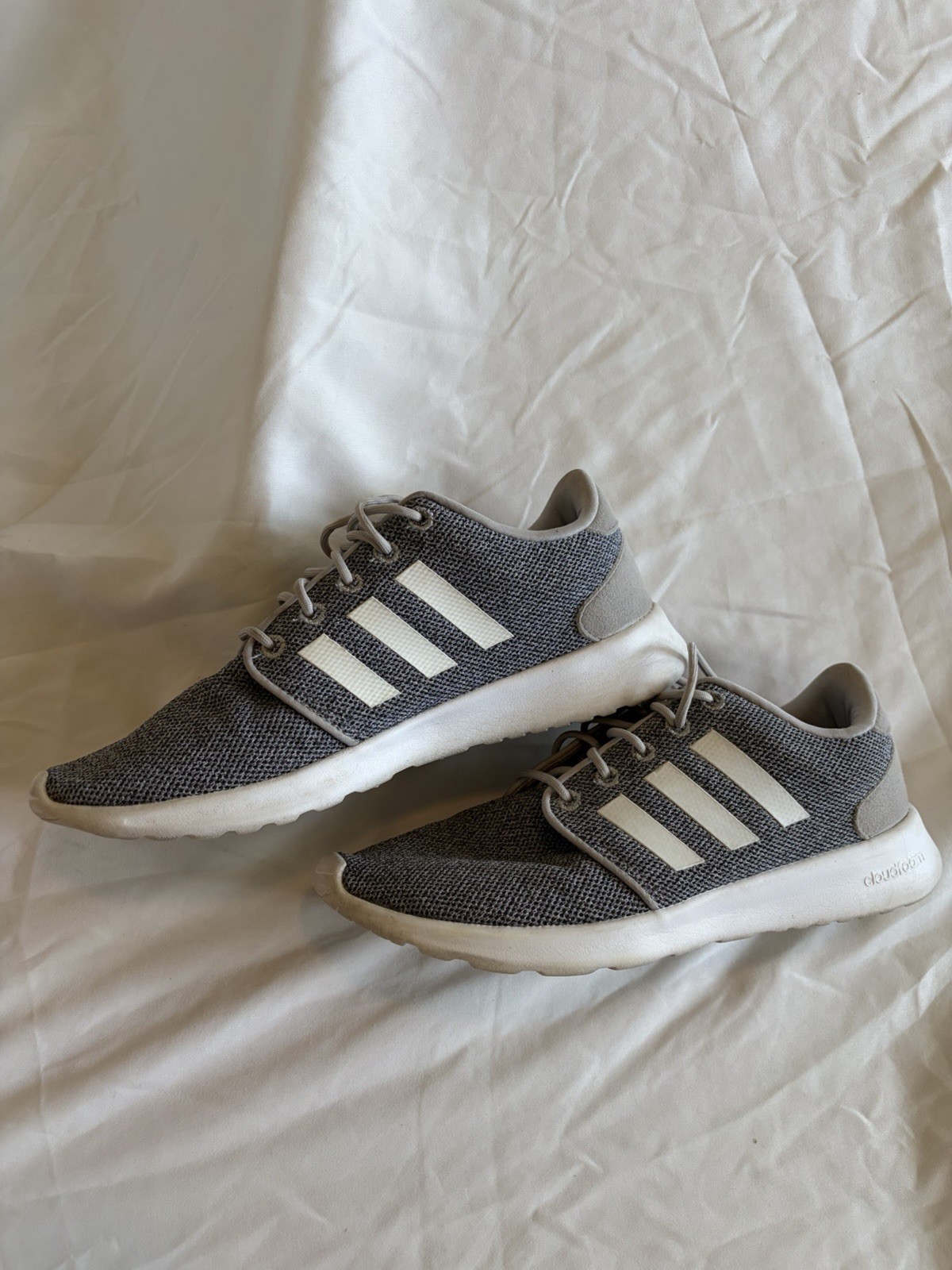 adidas Cloudfoam Racer Women’s Sneakers Gray Light Onix/White AW4313 Size7