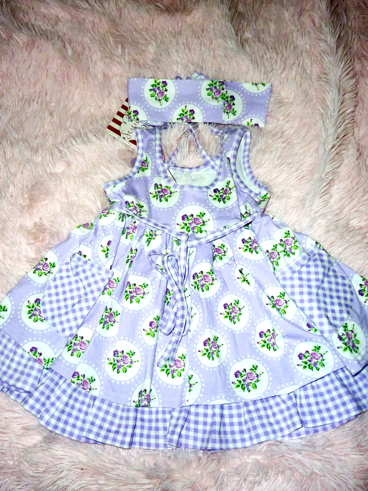 NWT Serendipity Boutique Gorgeous Picture Dress With Matching Headband 24M
