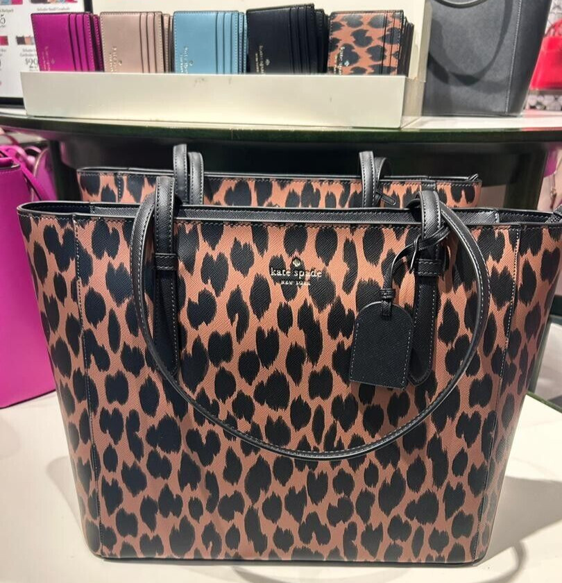 Kate Spade Schuyler Leopard Tote Cheetah KE723 Leopardo Animal Print NWT $359 FS