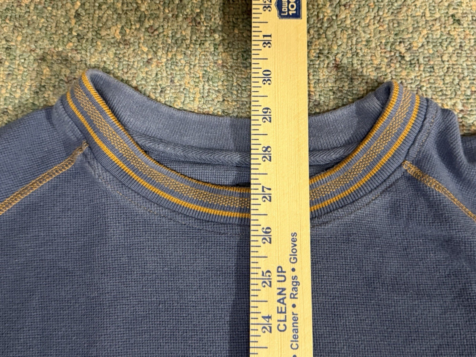 Vintage 90s Alf Kuhl Waffle Knit T Shirt Mens L Blue Jacquard Embroidered Collar