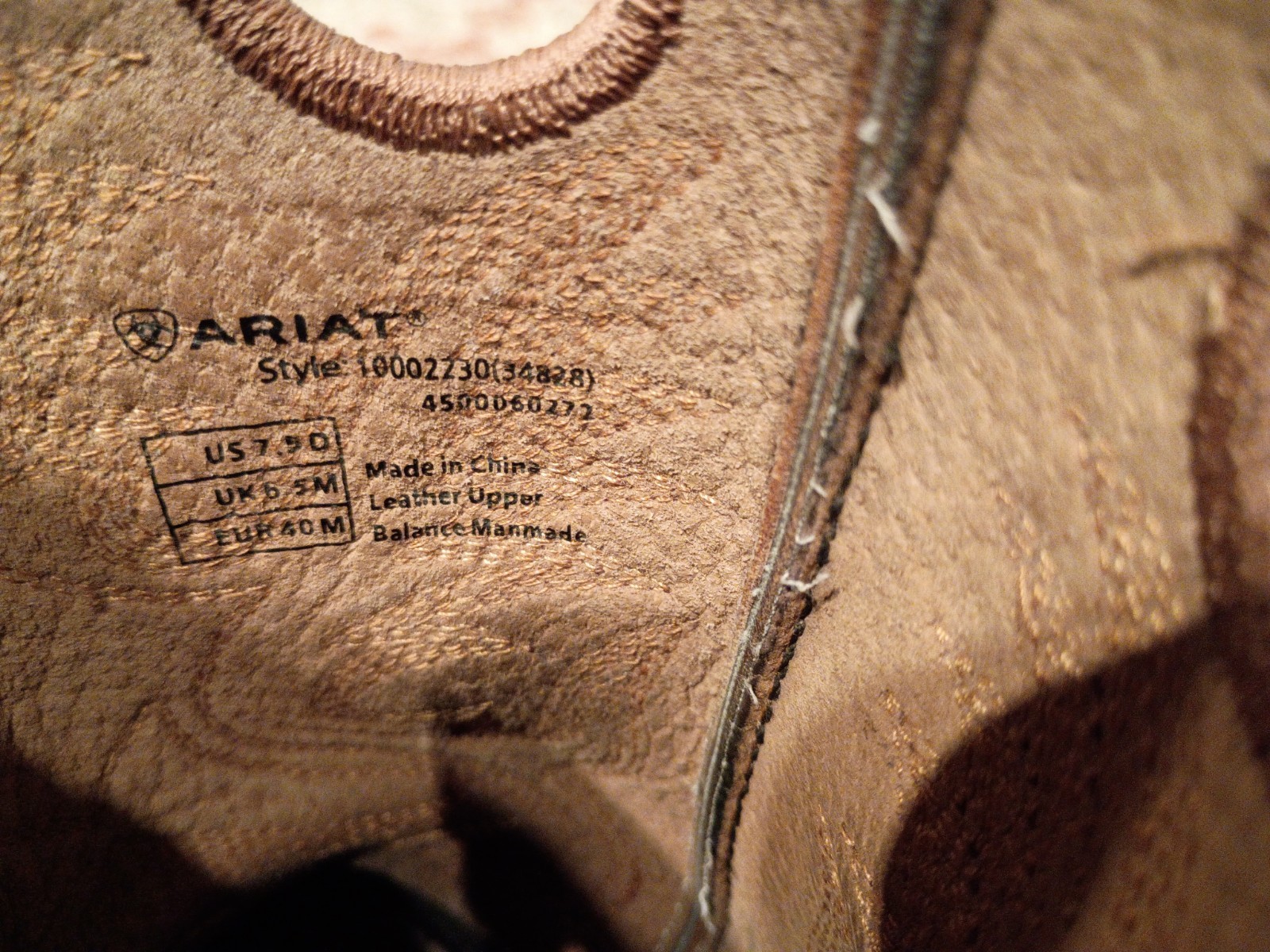 ARIAT ROUGHSTOCK BROWN BULLHIDE LEATHER SQUARE TOE COWBOY BOOTS #34828 MENS 7.5D