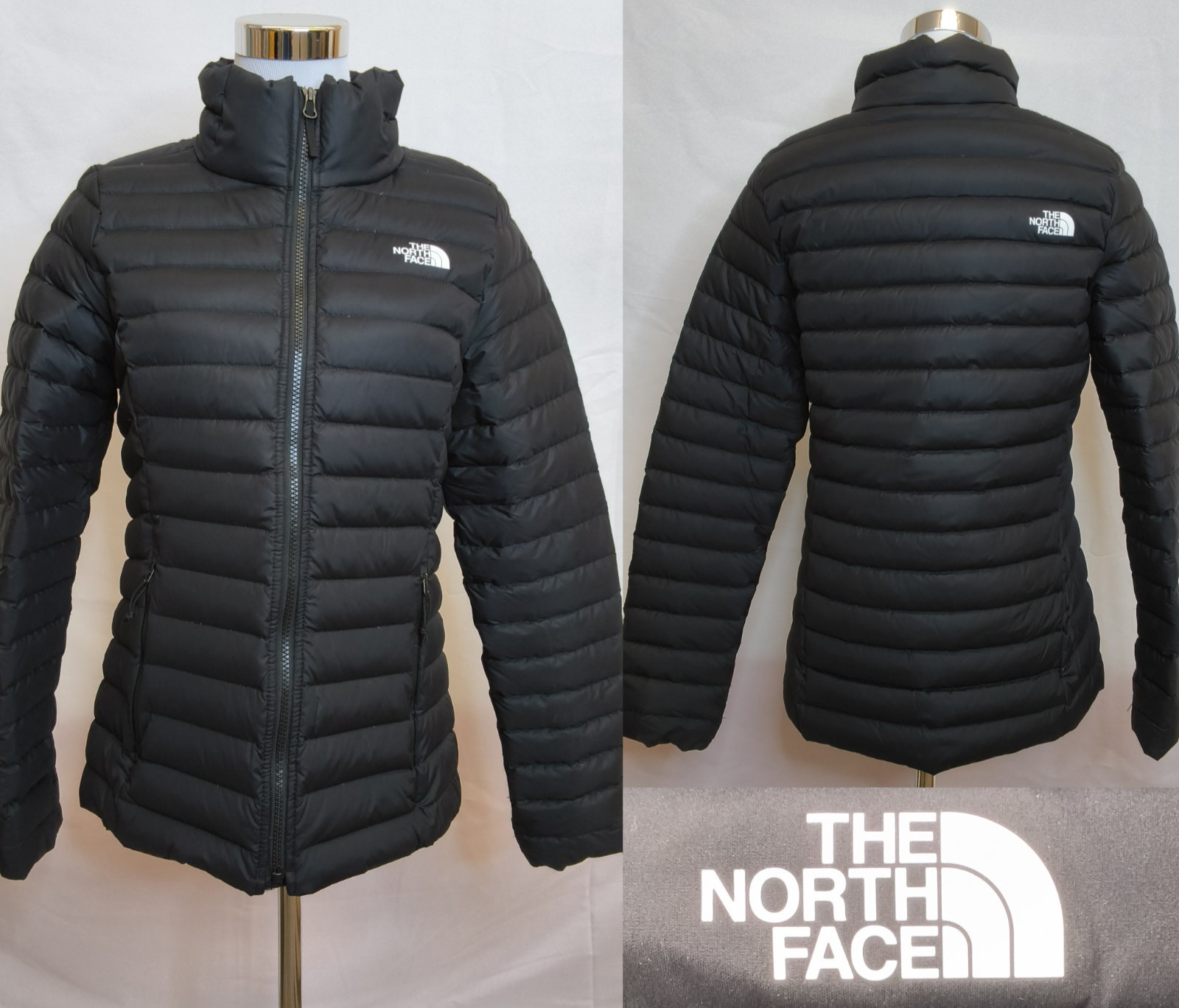 The North Face Pro Down Puffer Jacket Women’s M Black 700FP Mock Neck #W4929