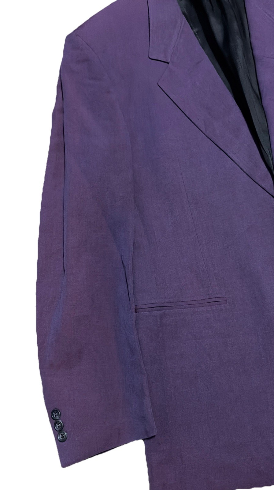 Vintage Versace V2 Purple Linen Rayon Blazer Single Breasted Size 52 IT 90s RARE
