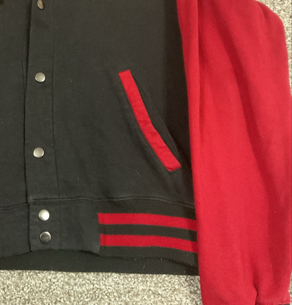 Harry Potter Full Snap Hoodie Sz M Unisex Hogwarts Letterman Bomber Gryffindor