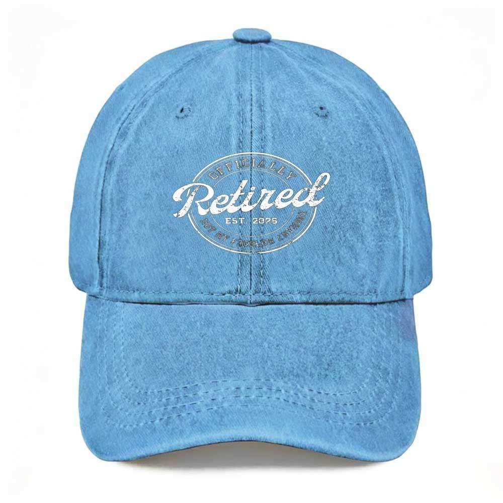 Unisex OFFICIALLY Retired EST. 2026 Funny Dad Hat Vintage Washed Baseball Cap