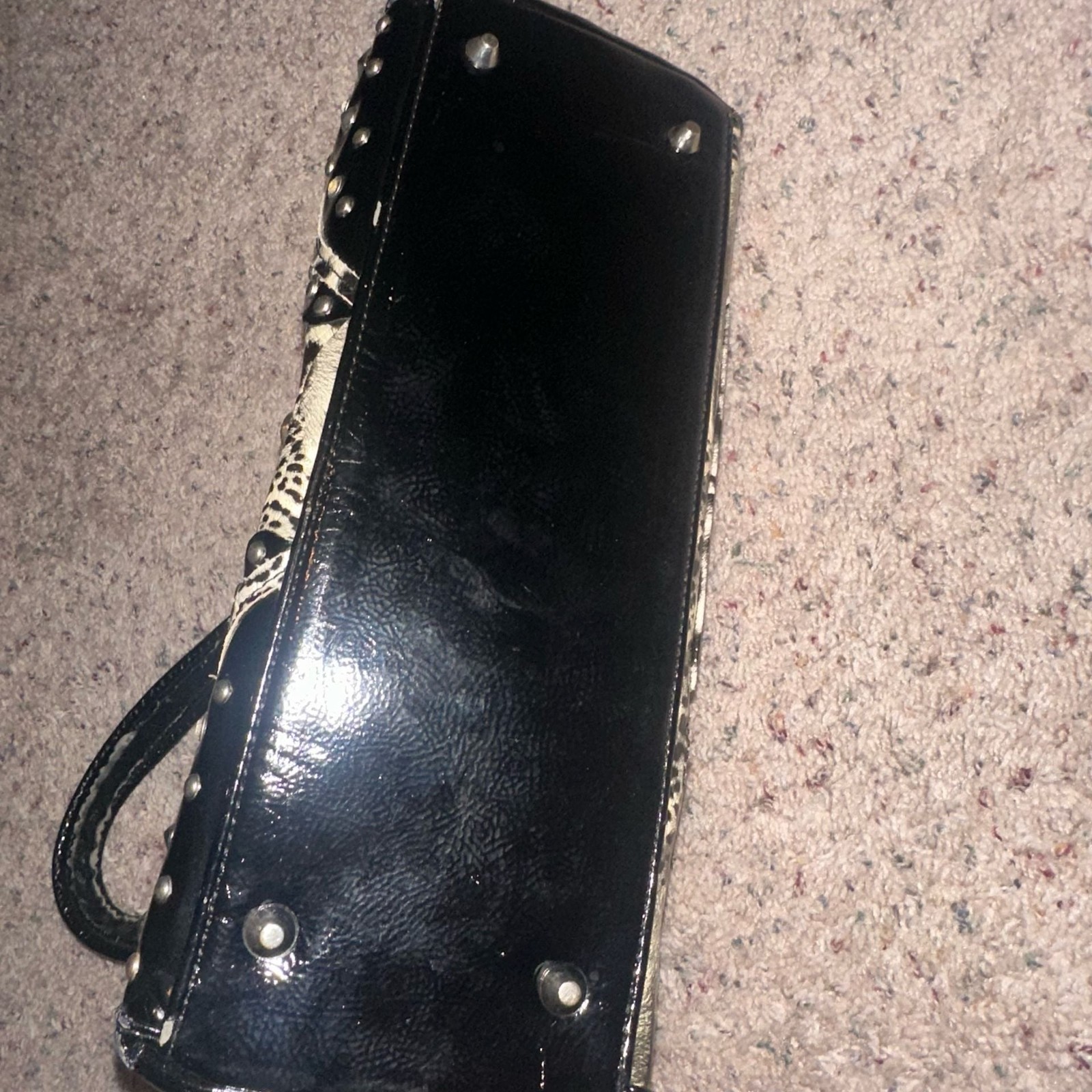 Texas West Western Cross Leopard Print Studded Handbag with Rhinestone Accents