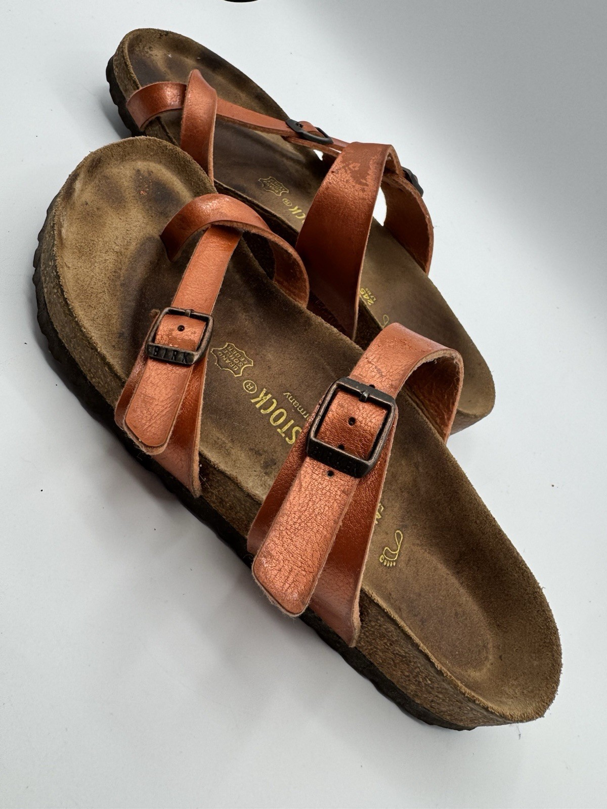 Birkenstock Mayari Copper Sandals EU 38 Regular Wide Germany Leather