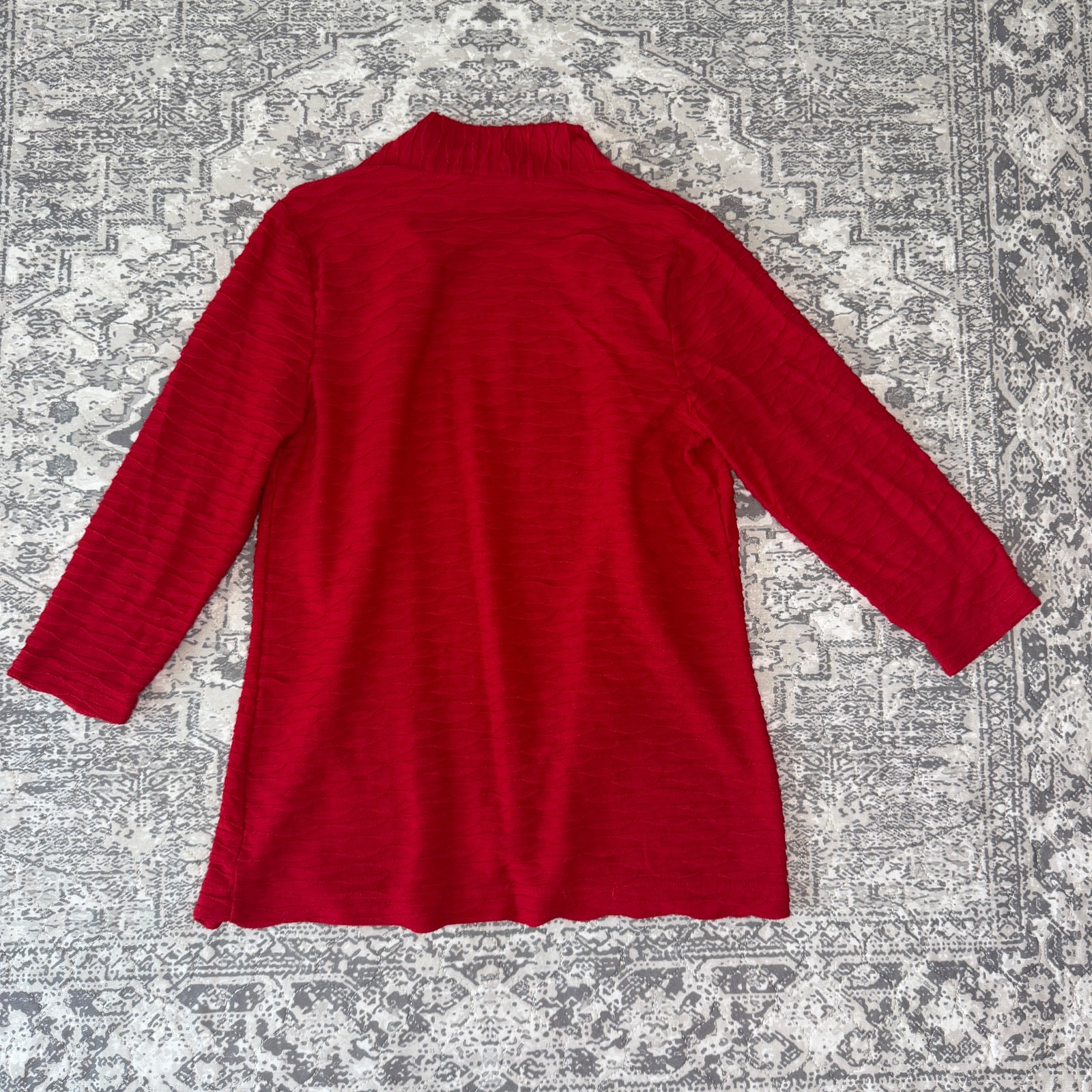 Chico’s Easy Wear Red Lightweight Open Cardigan Size 0 (Small/Medium)