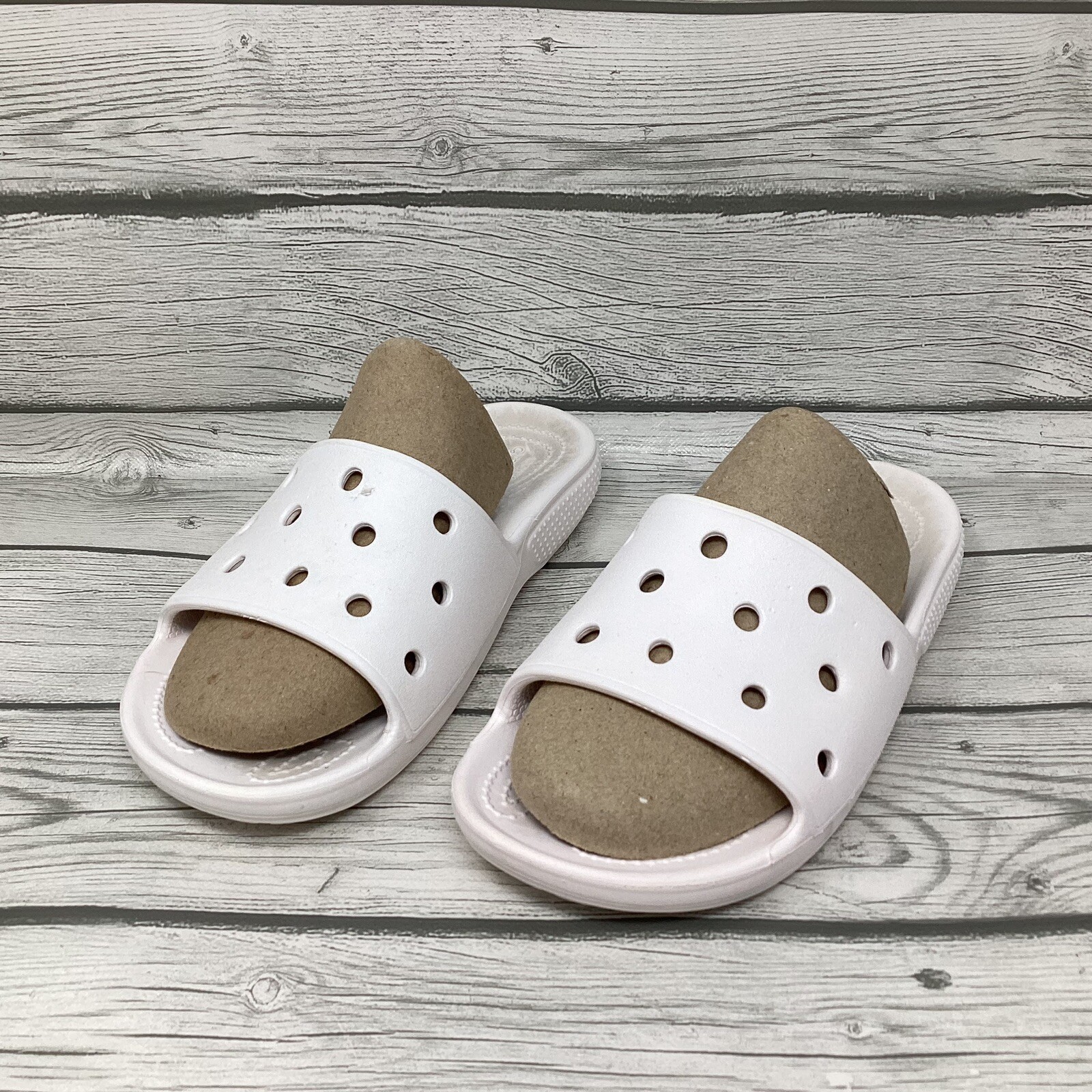 Crocs Classic Slide Sandals Slippers White Slip On Size W6 M4