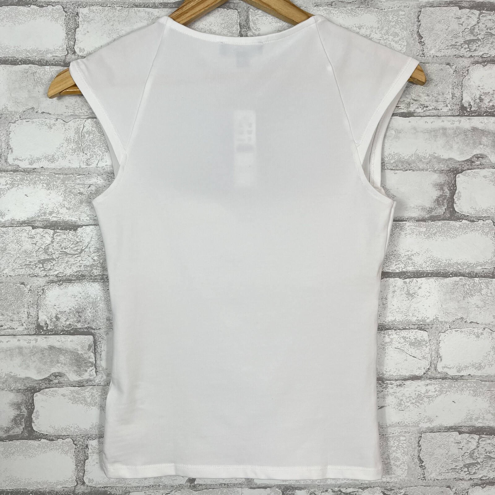 J.CREW NWT Squareneck White Cap-Sleeve Top Stretch Cotton Blend XS CA528