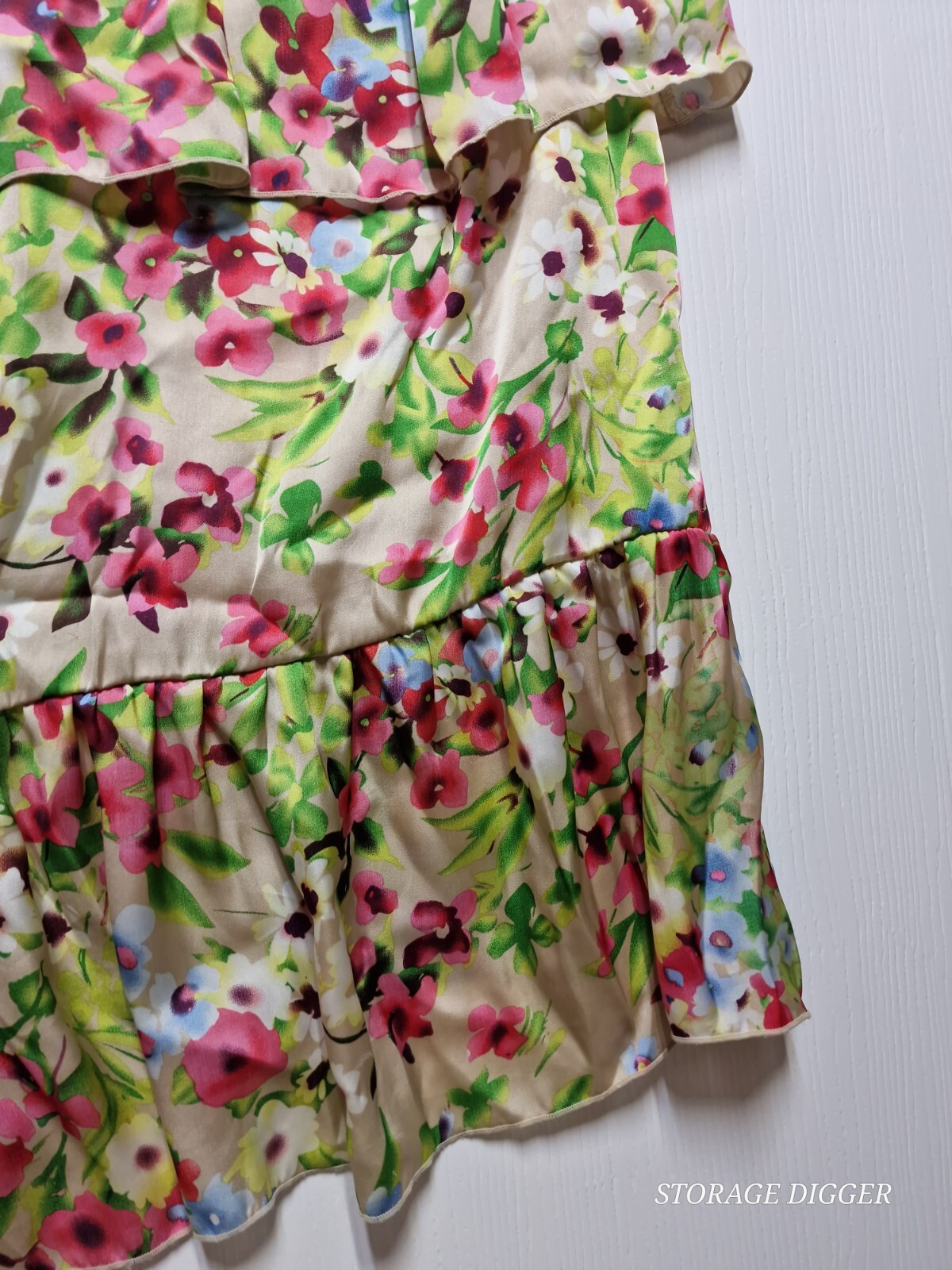 Old Navy Maxi Dress Womens Small Multicolor Floral Ruffle Spaghetti Strap Preppy