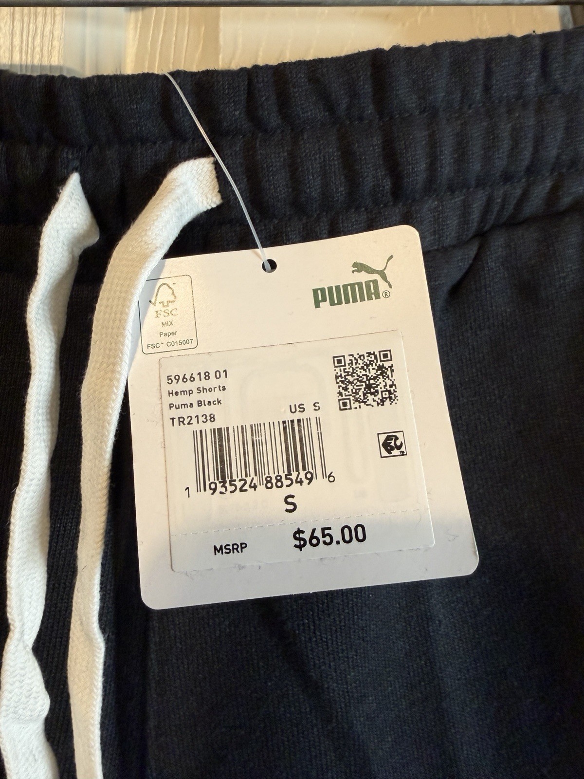 Puma Mens Hemp Shorts US Men’s Size Medium Black NEW With Tags ($65 retail)
