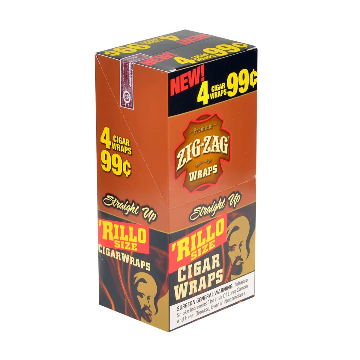 ZIG-ZAG PREMIUM WRAP 15 Pouches of 4 Wraps, 60 Wraps/Display, 6 Flavors
