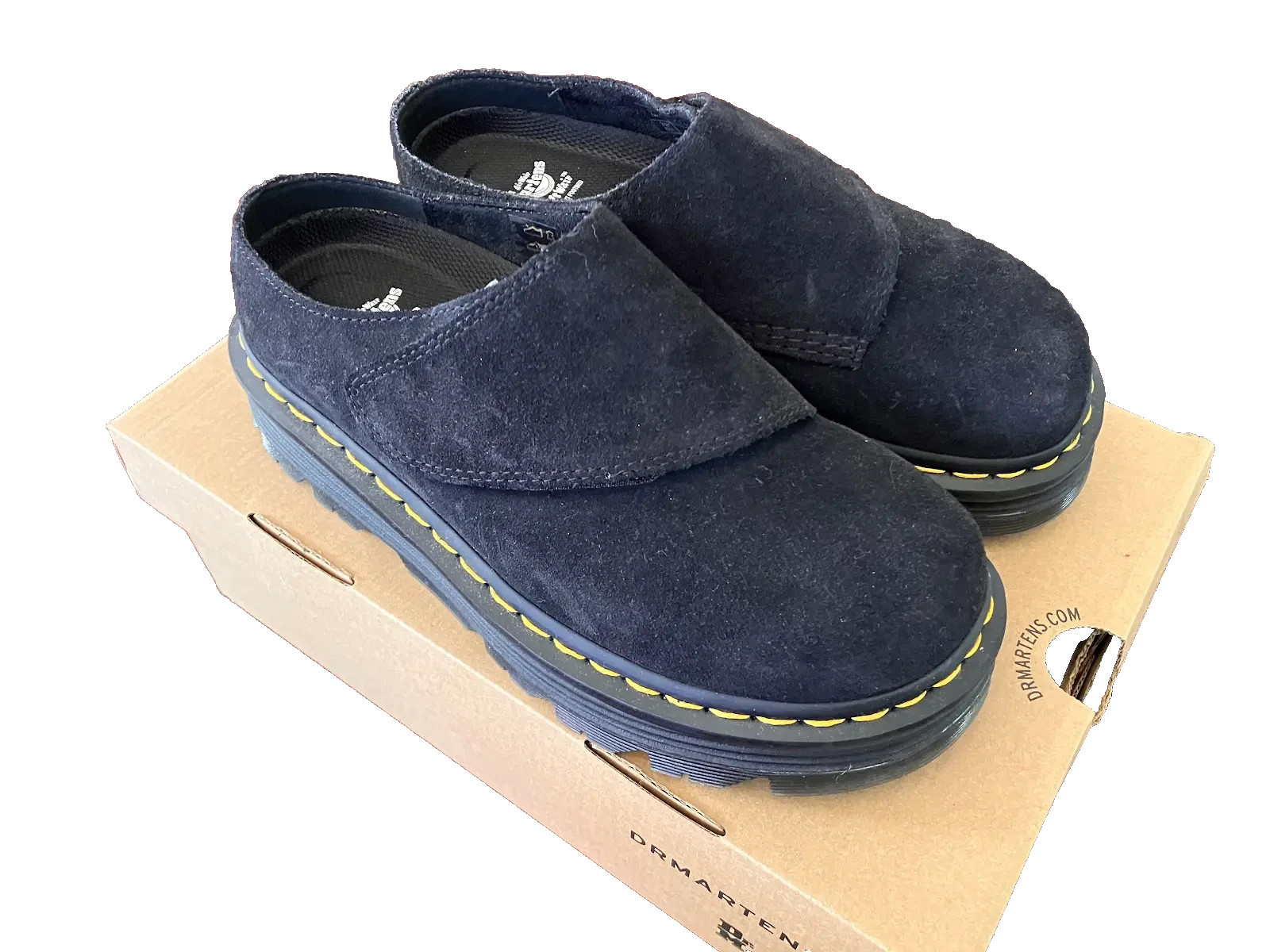 Dr Martens Zebzag Anywair Slide Mules Black Suede with Box Size 8W 7M UK6