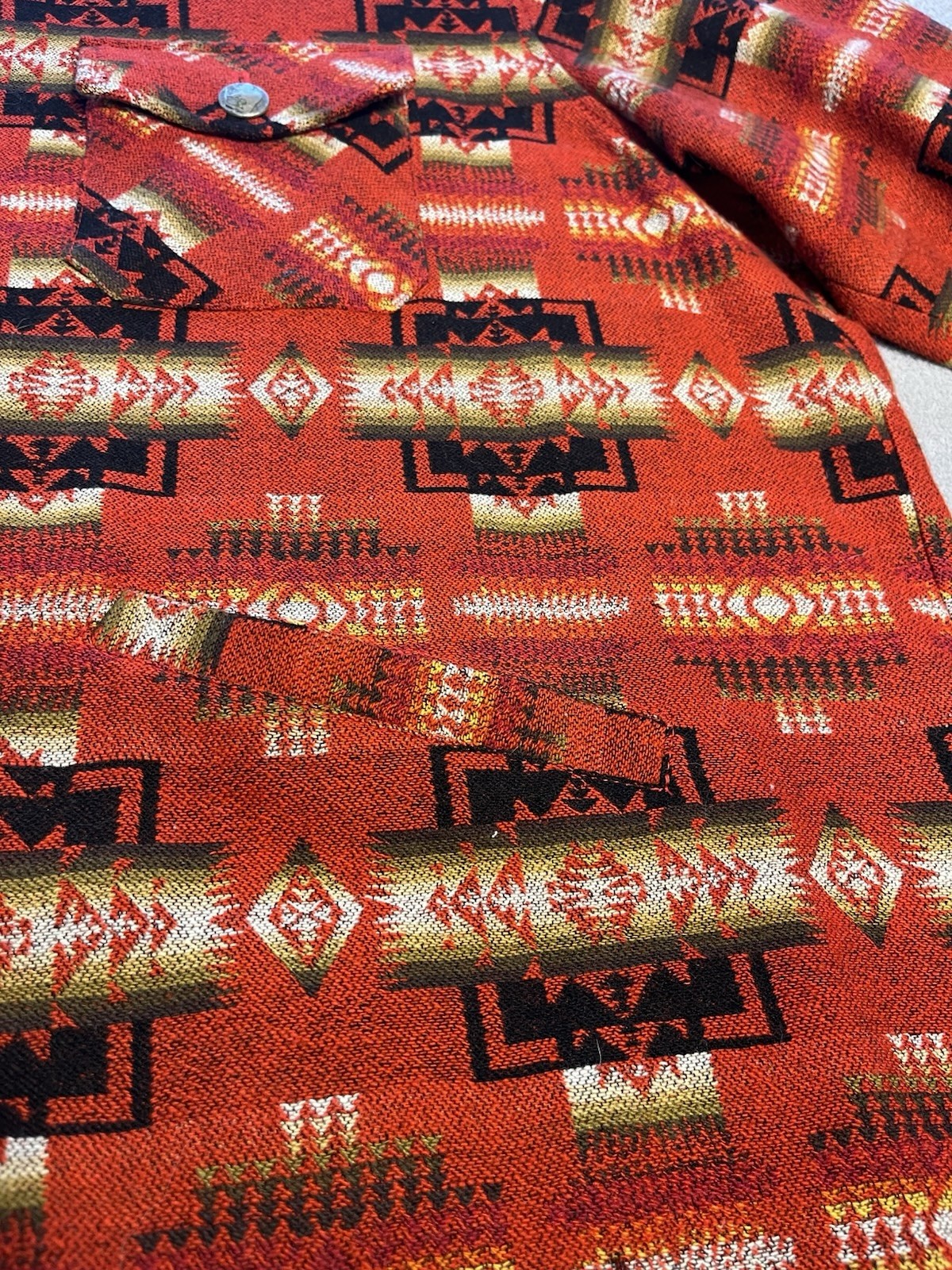 Pendleton Chief Joseph XXXL Wool Blend Button-Up Red Geometric Pockets